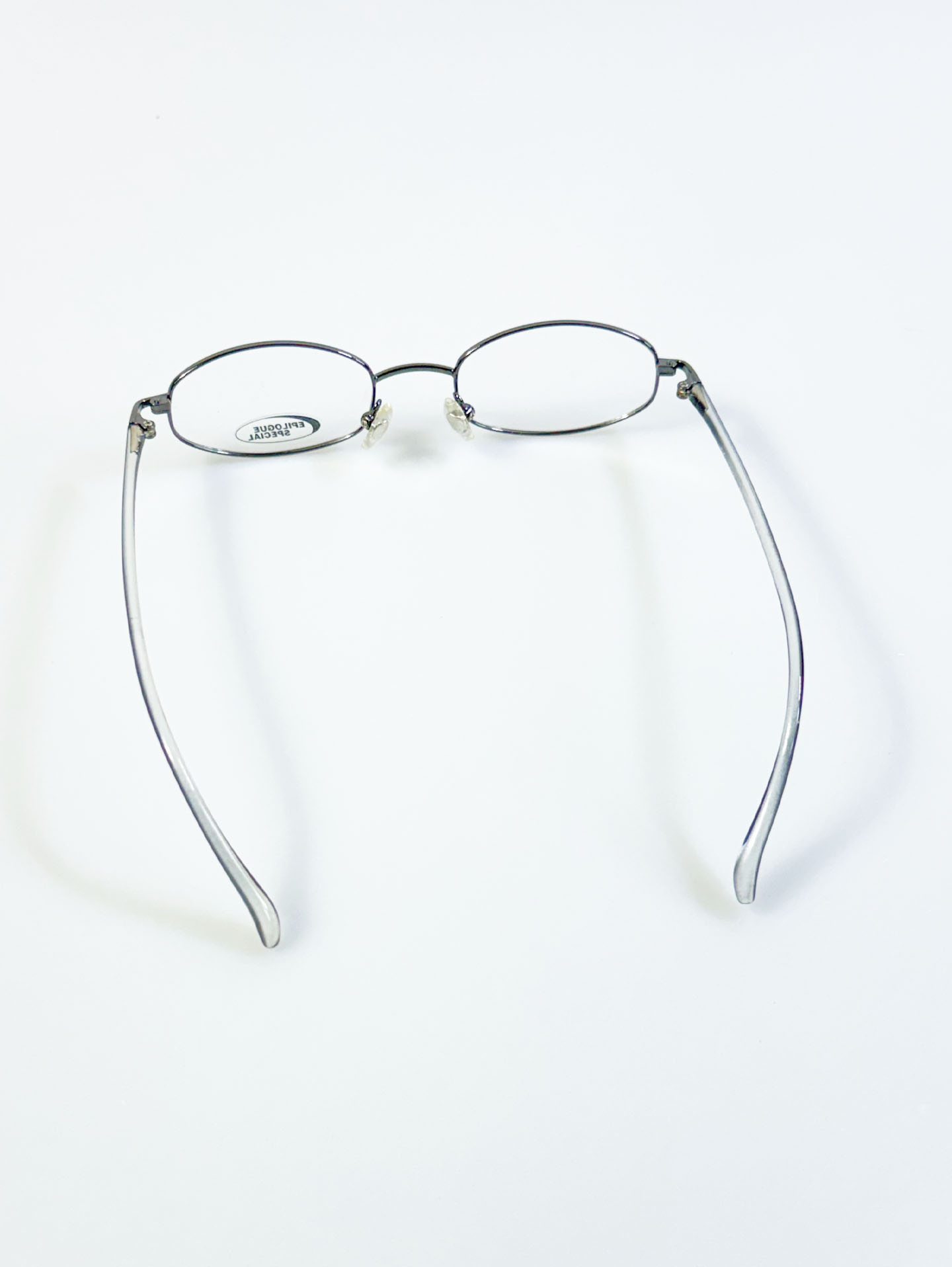 EPILOGUE Gunmetal Slim Oval Metal Glasses