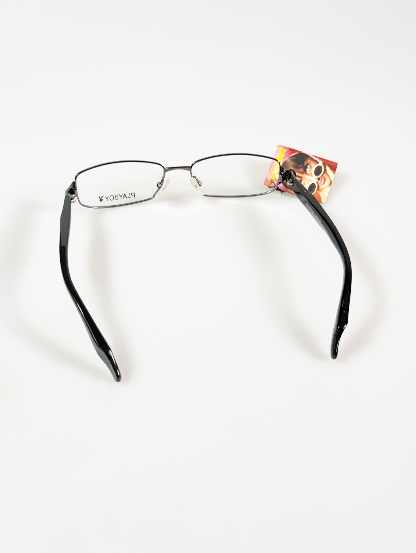 PLAYBOY Slim Square Gunmetal Combination Frame Glasses