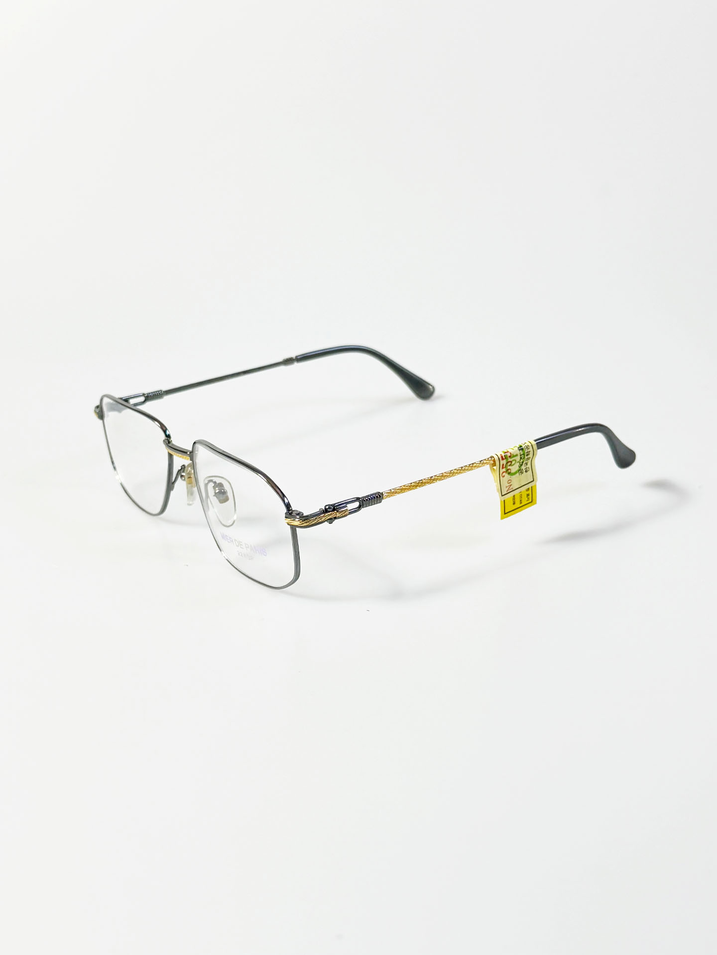 90's MIER DE PARIS Titanium Slim Square Metal Frame Glasses