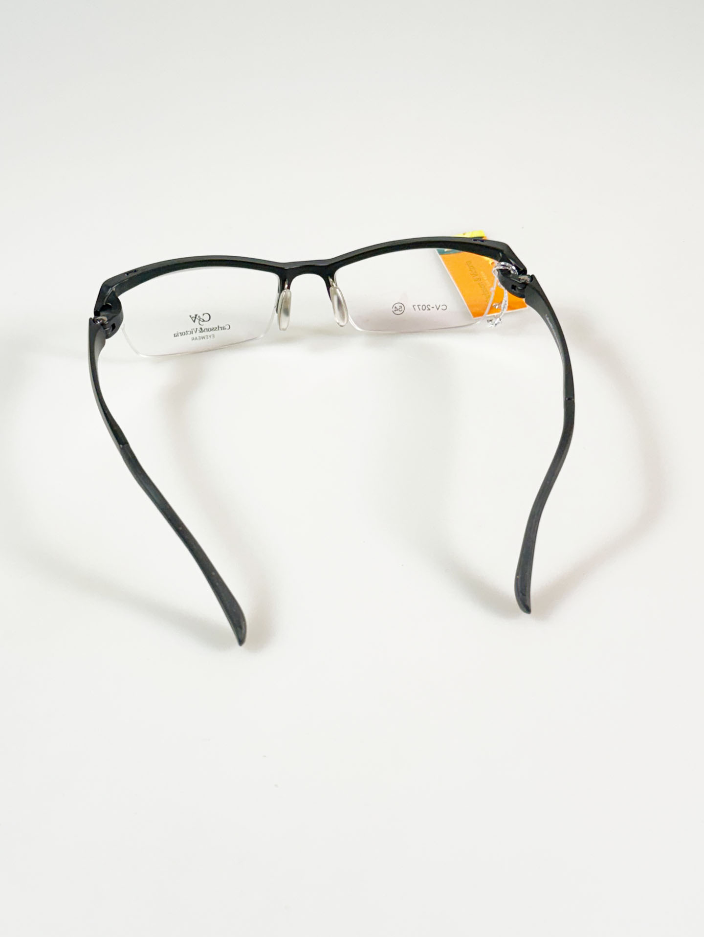 CARLSSON & VICTORIA Black Square Half-Rim Glasses