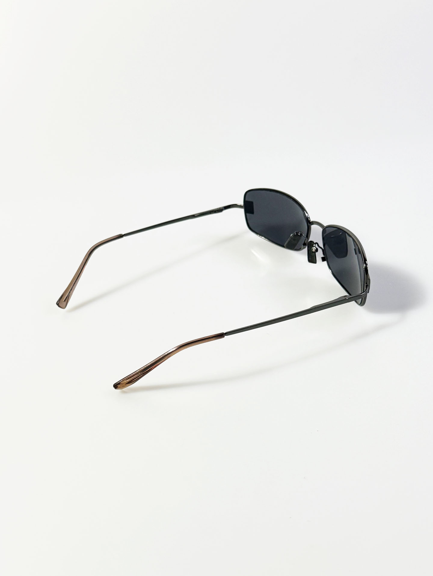 Gunmetal Slim Square Frame Sunglasses