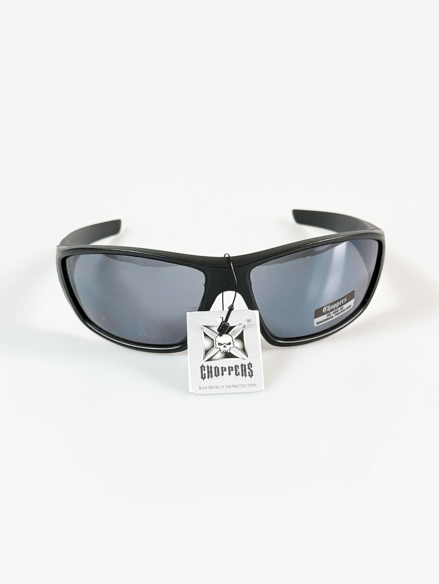 CHOPPERS Wraparound Matte Black Square Frame Sunglasses