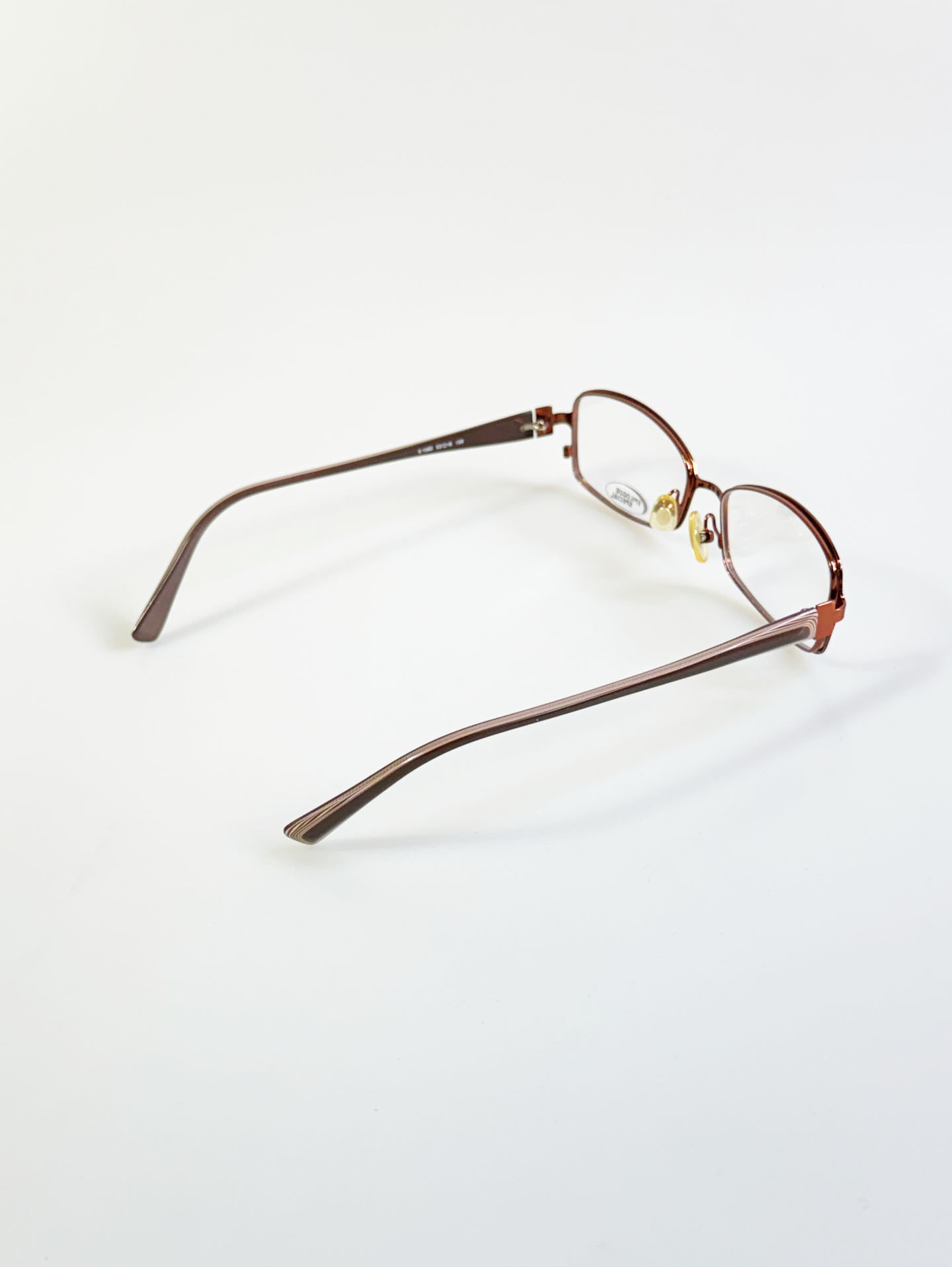 EPILOGUE Brown Slim Square Metal Glasses