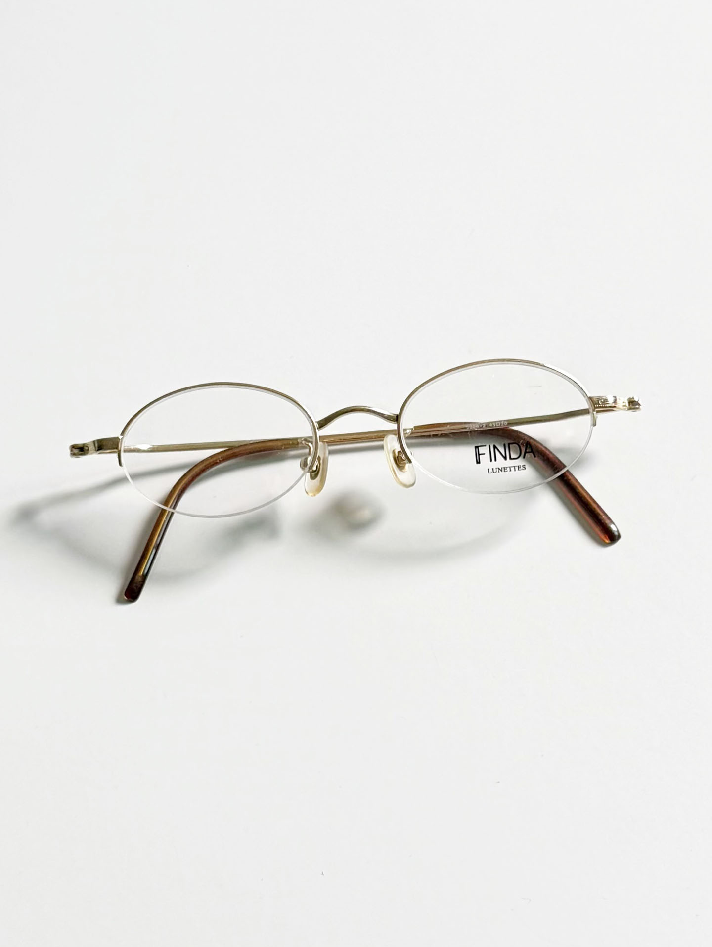 FINDA Gold Half-Rim Oval Metal Glasses