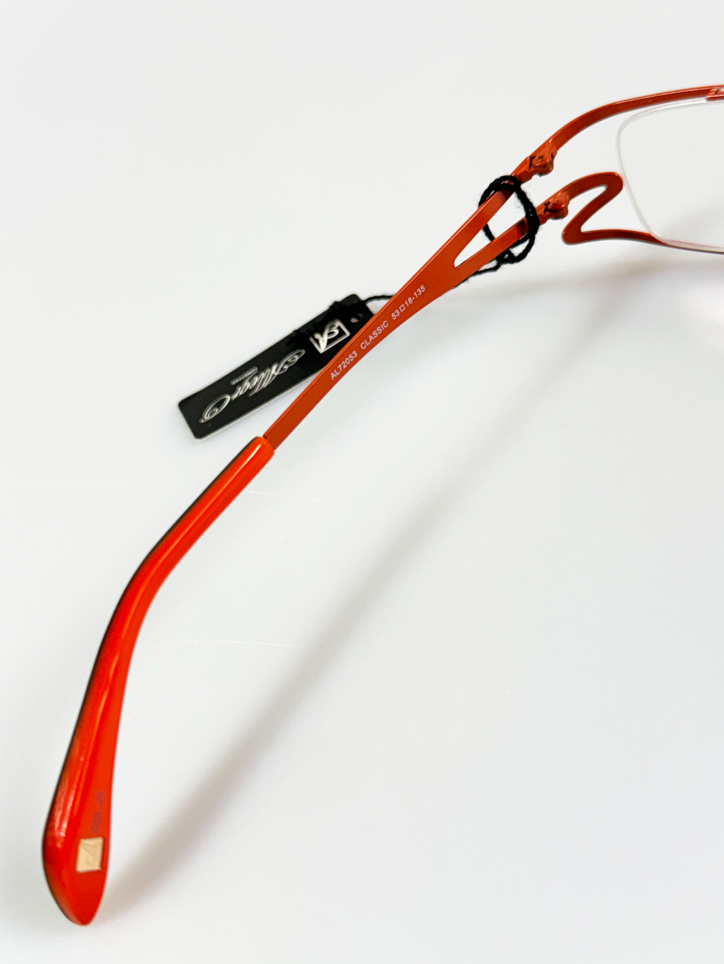 ALLEGRO Orange & Black Slim Square Metal Frame Glasses