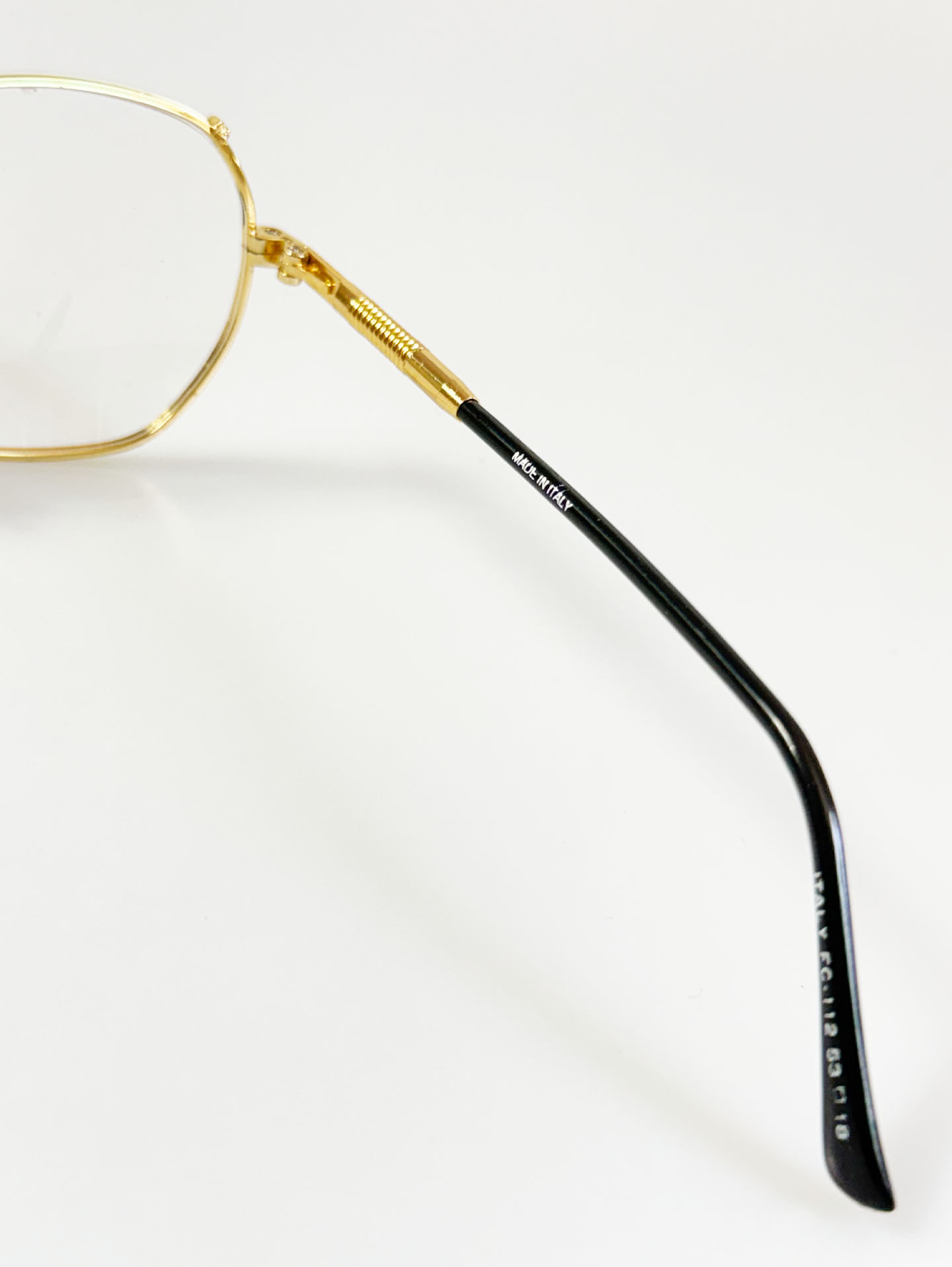 90's PERCEPTION Eyewear Gold Black Geometric Metal Frame Glasses