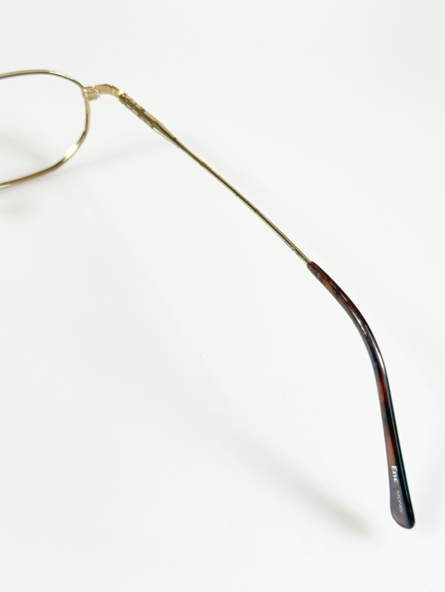 90's ENC Gold Slim Square Metal Glasses