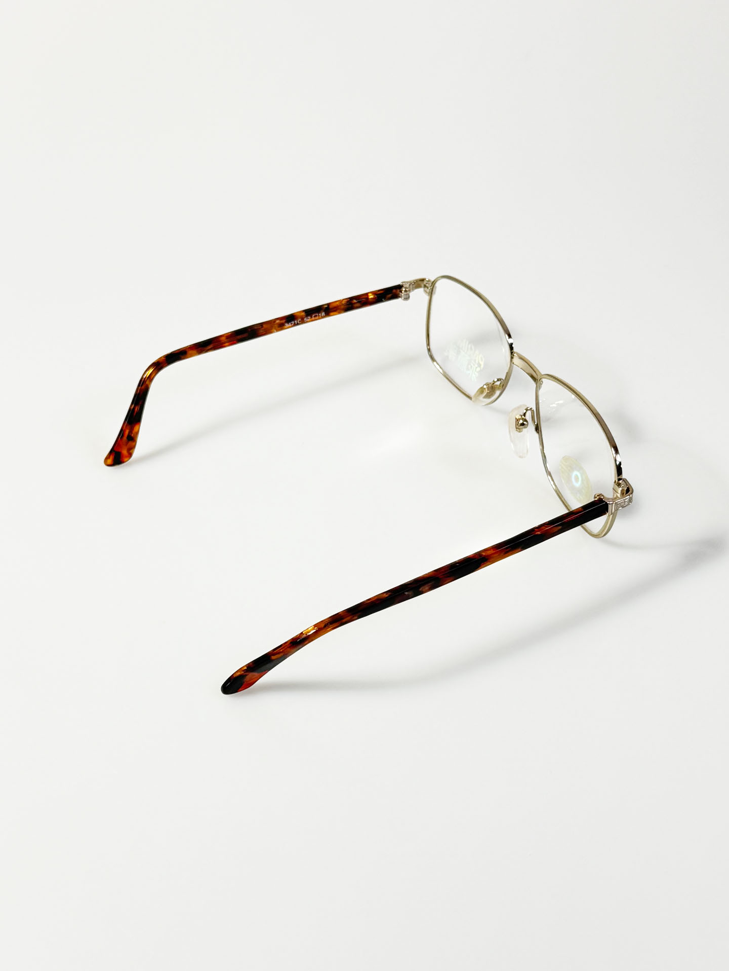 90's PARIM Classic Square Gold Metal Frame Glasses