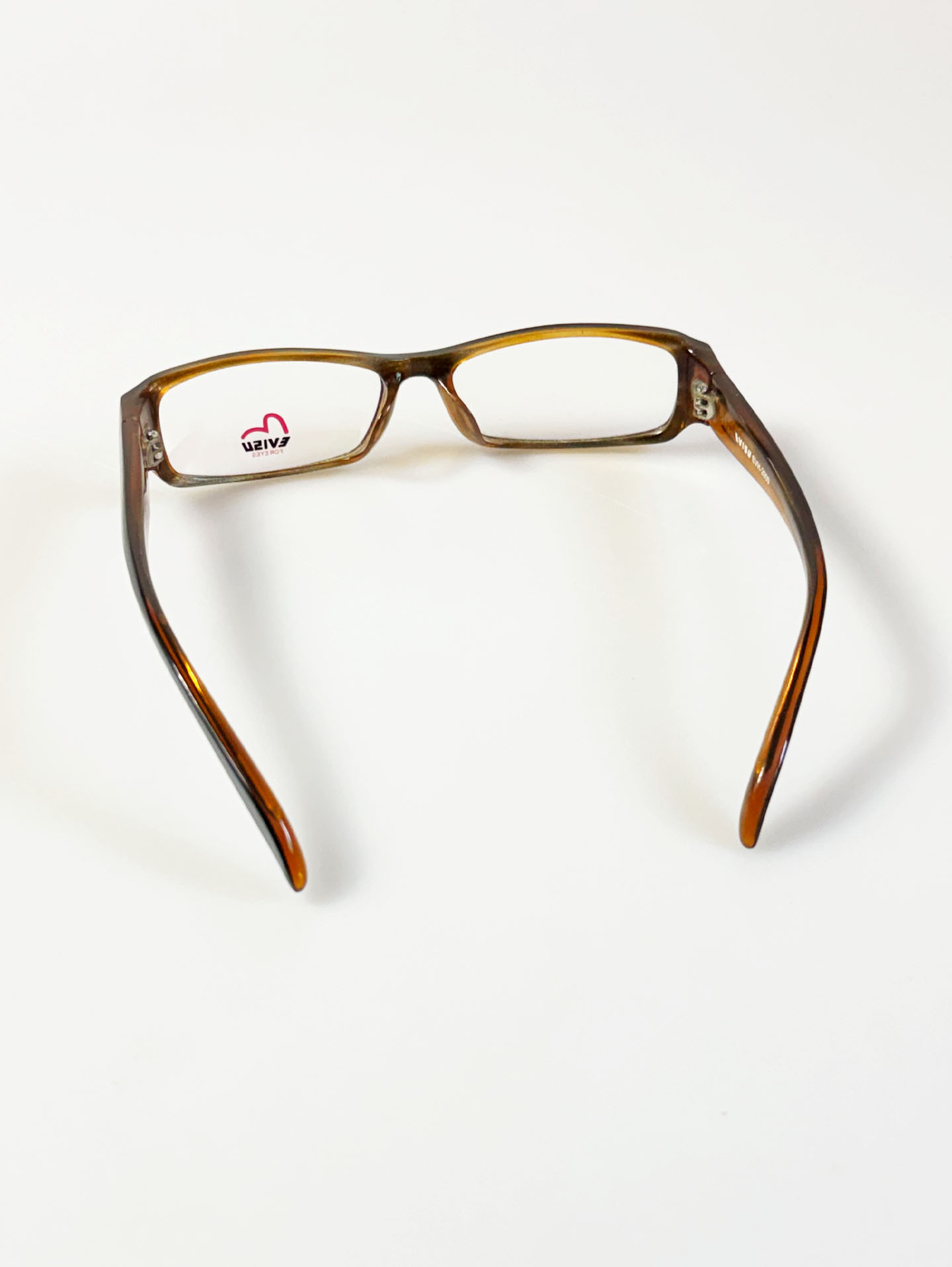 EVISU Black & Amber Square Acetate Horn-Rim Frame Glasses