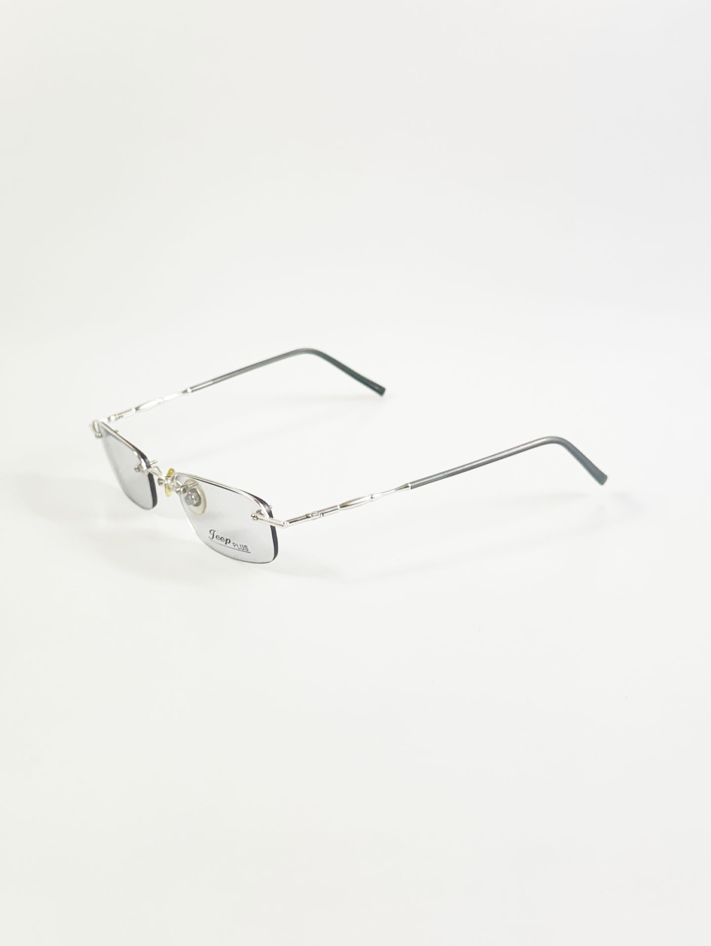 JEEP Silver Semi-Rimless Square Metal Frame Glasses