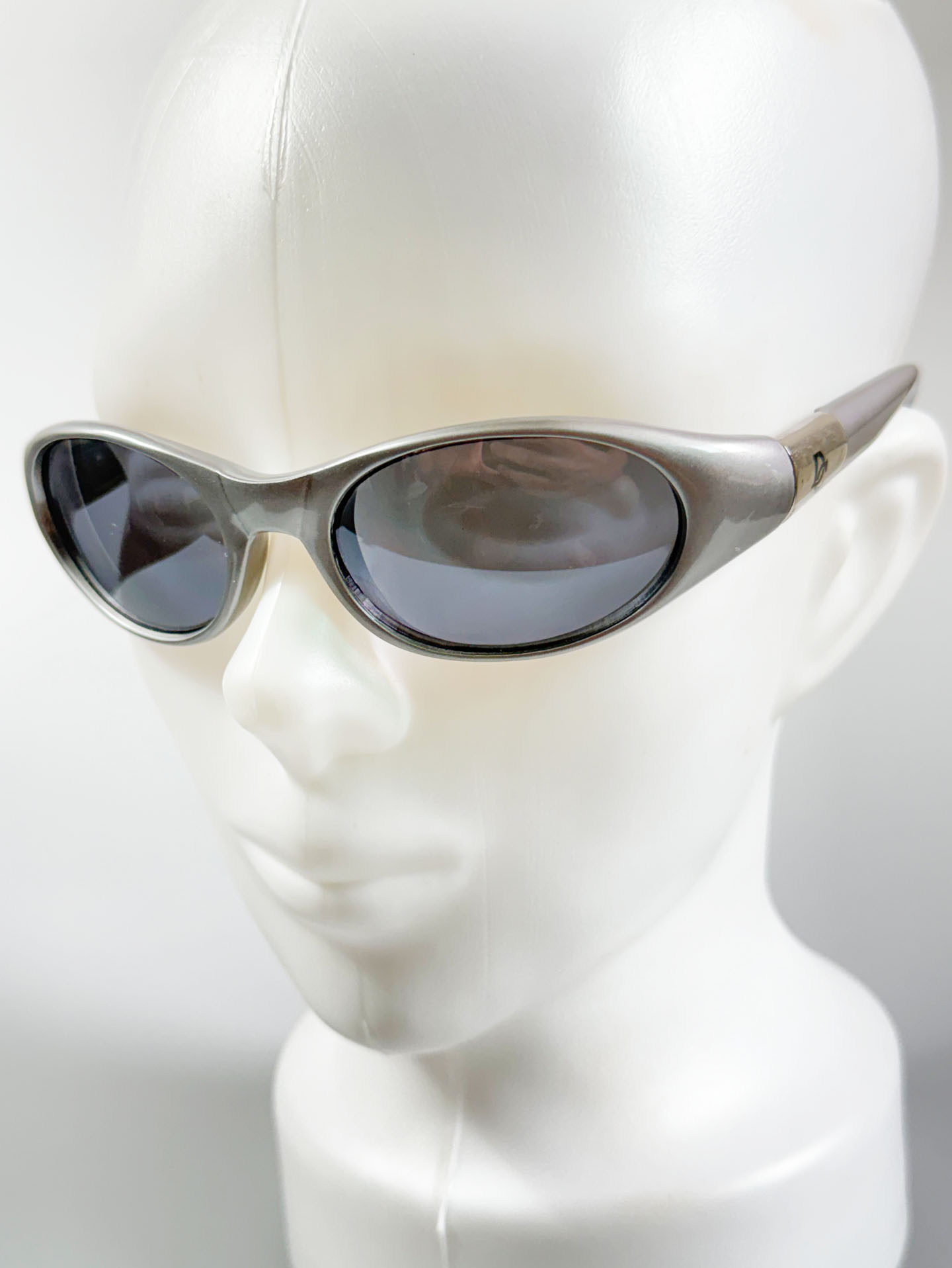 90's DC Silver Bold Oval Wraparound Sunglasses