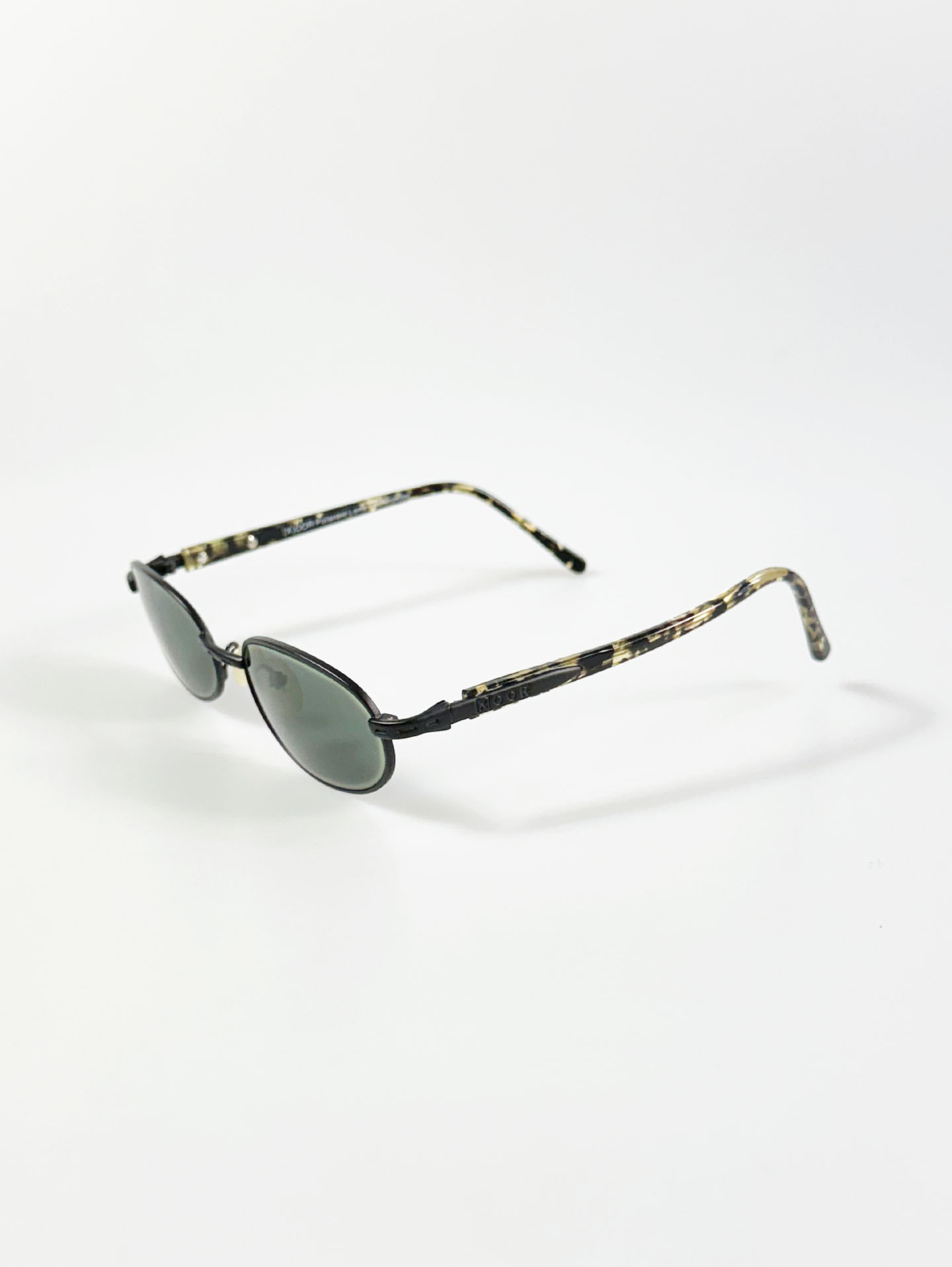 90's XOOR Black Slim Oval Metal Sunglasses