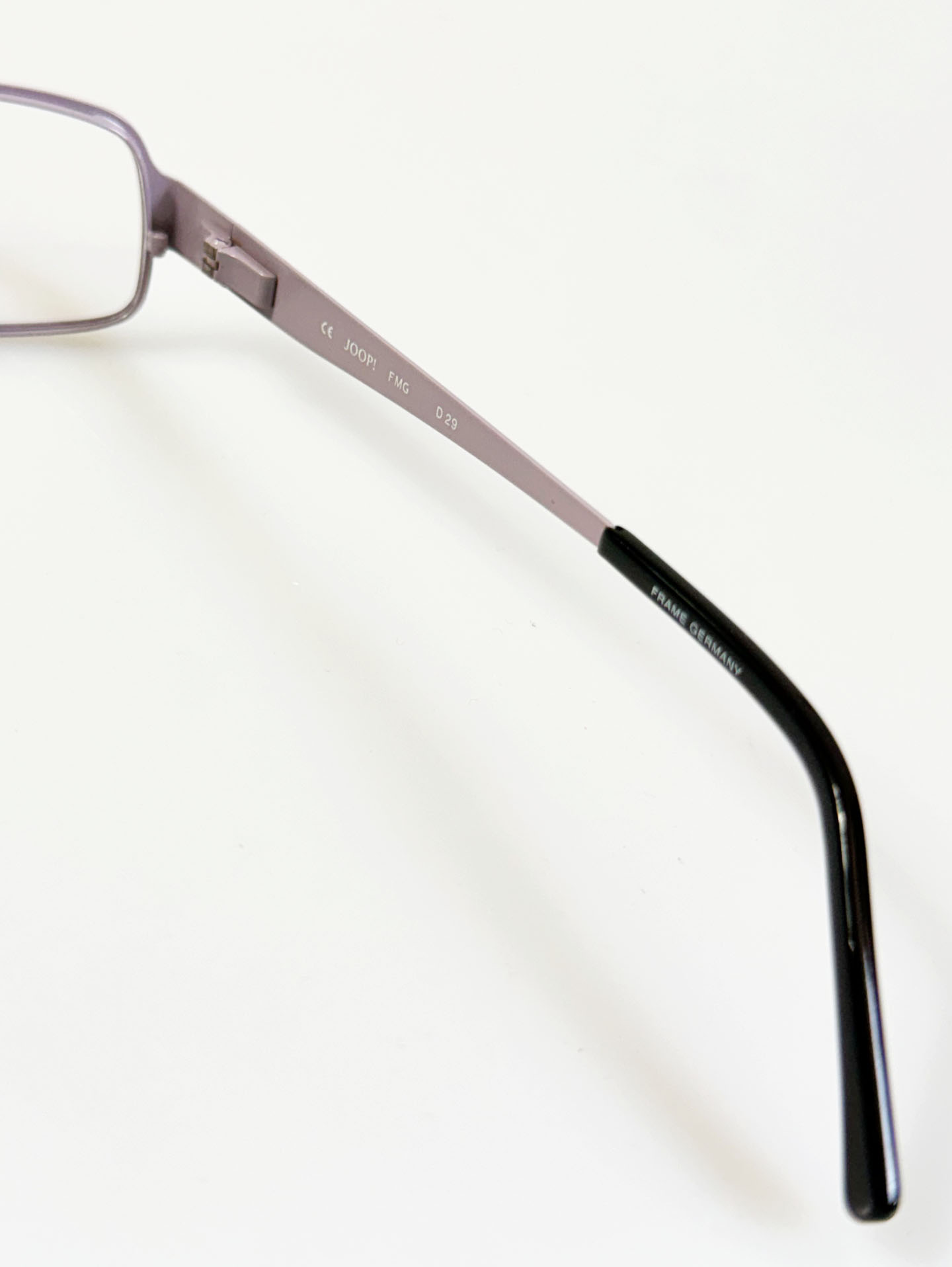 JOOP! Two-Tone Double Bridge Slim Square Metal Frame Glasses