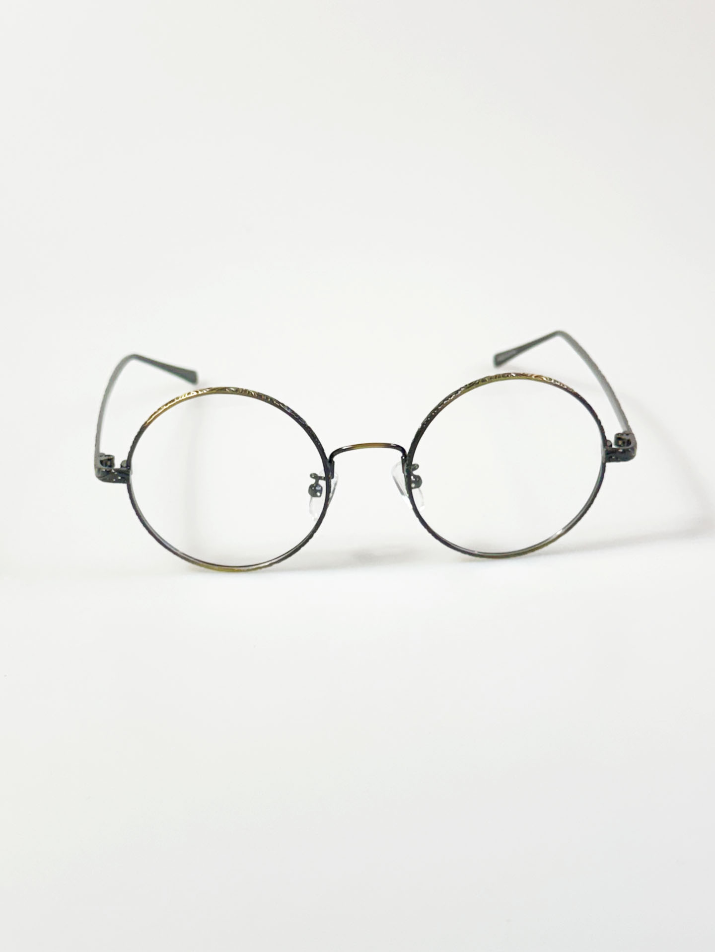 Classic Slim Oversized Round Metal Frame Glasses