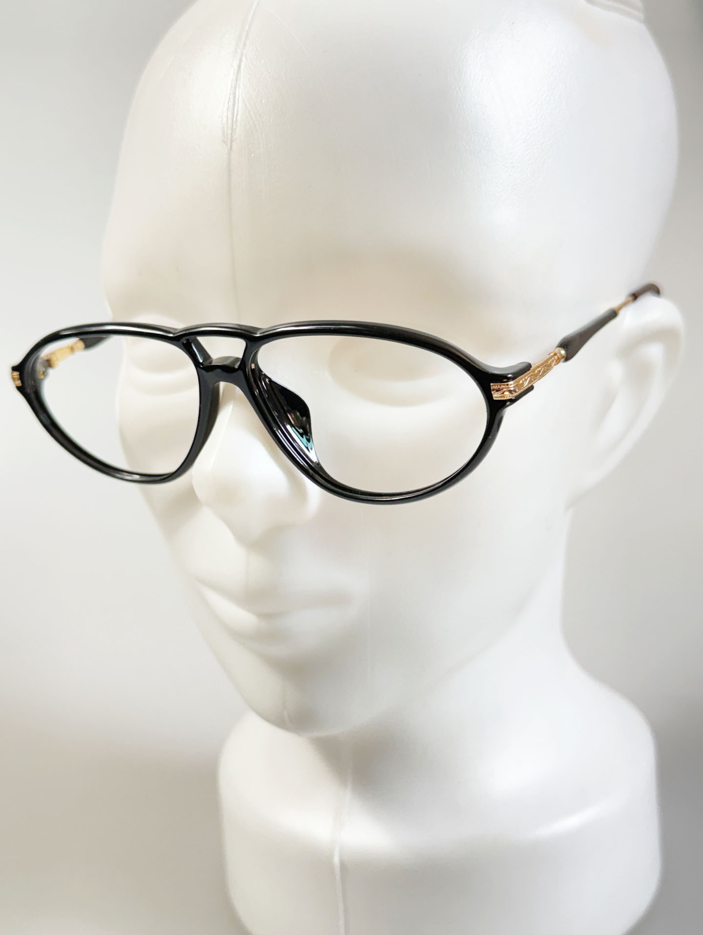90's ALBATROSS Black Boeing Combination Horn-Rim Frame Glasses