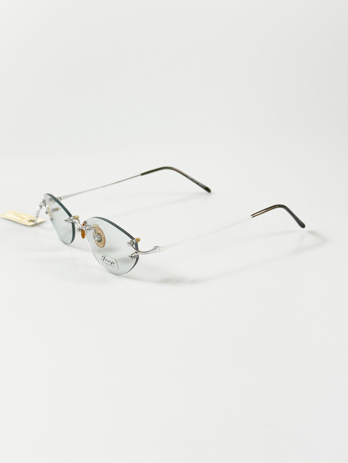 JEEP Silver Rimless Oval Metal Glasses