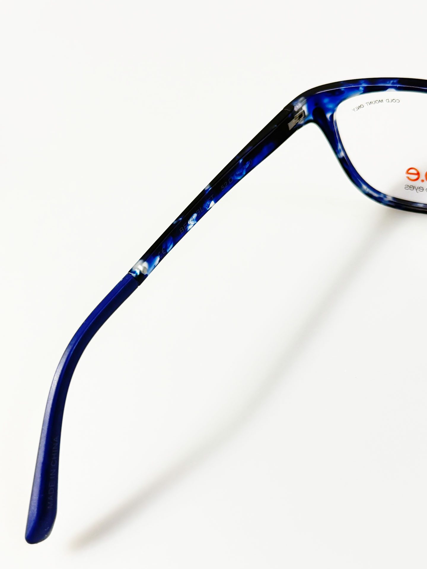 Bie Eyes Blue Marbled Square Horn-Rim Frame Glasses