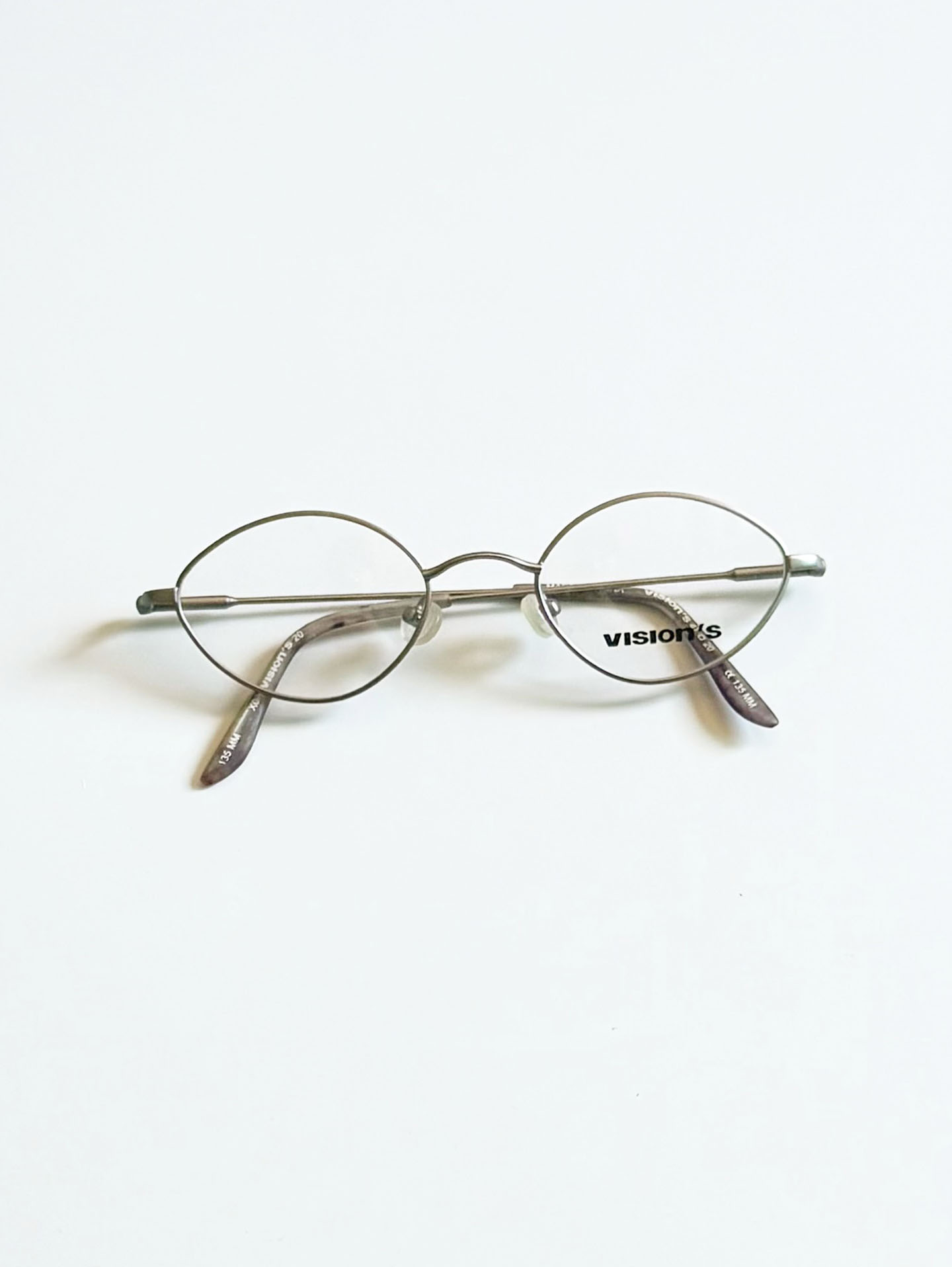 90’s Vision’s Matte Silver Slim Oval Metal Glasses