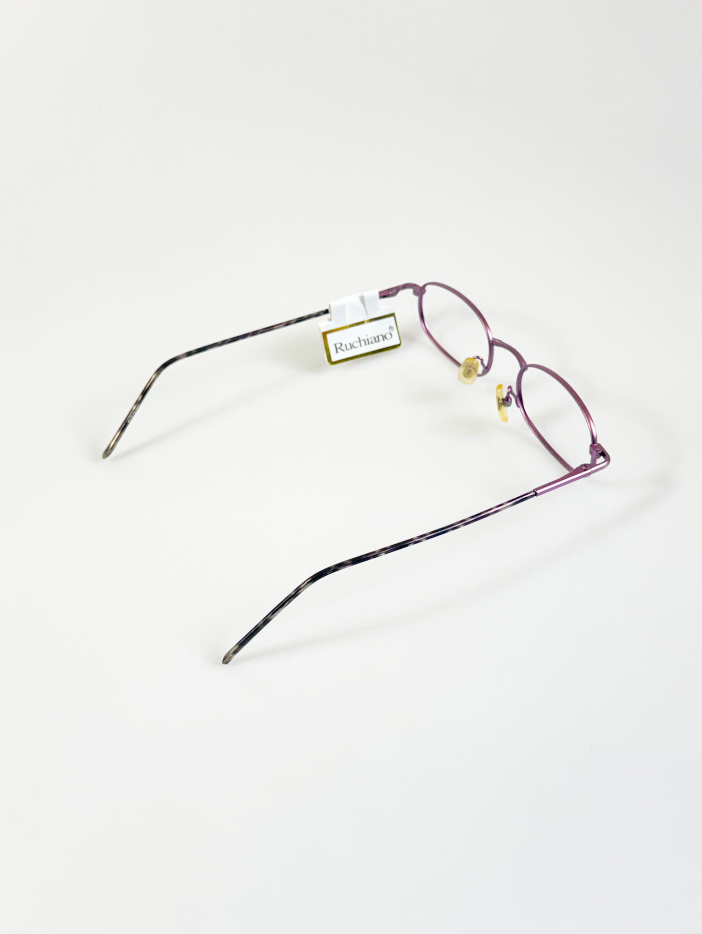 Ruchiano Slim Square Light Pink Metal Frame Glasses