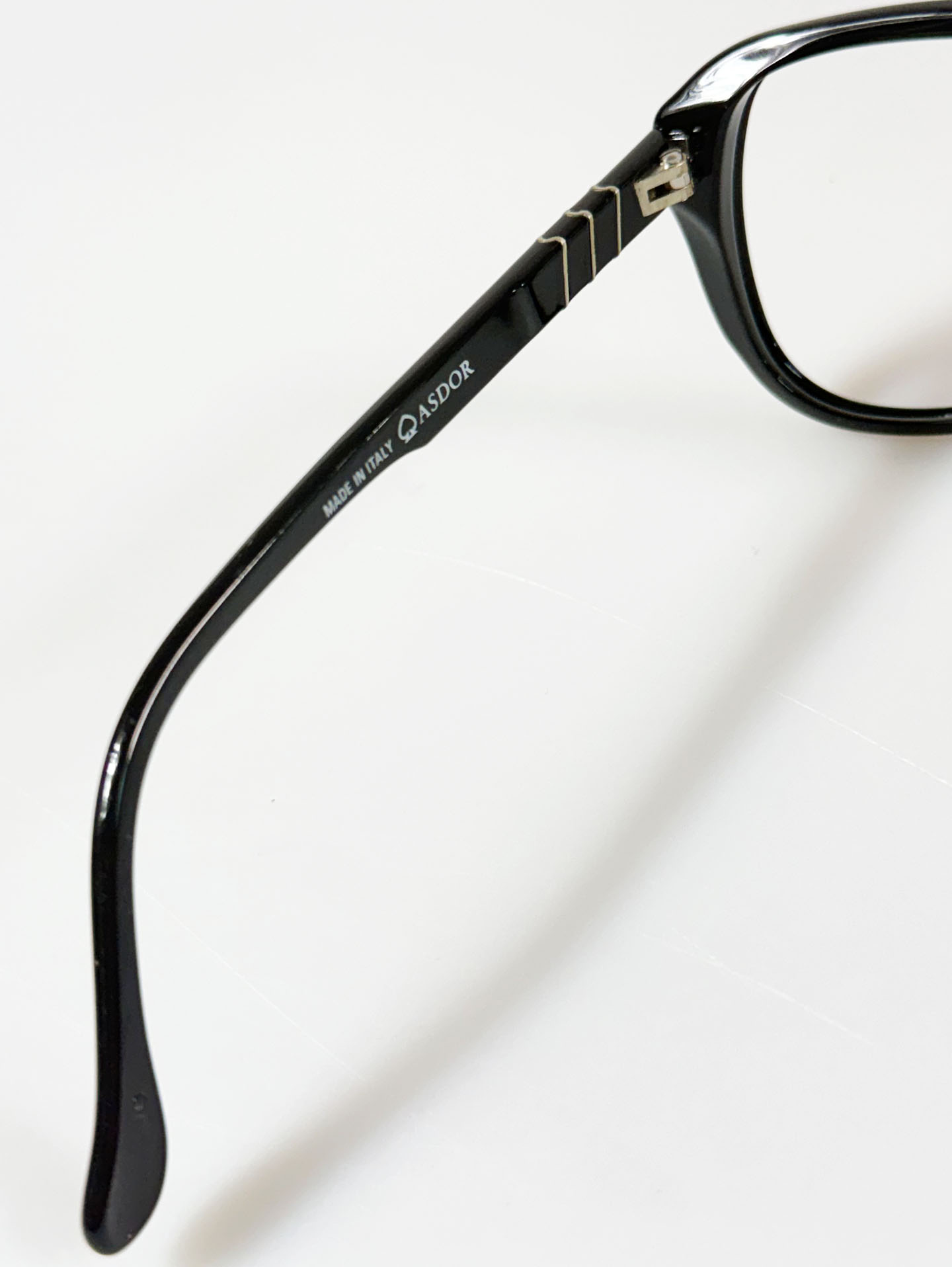 90's ASDOR Black Oversized Square Horn-Rim Glasses