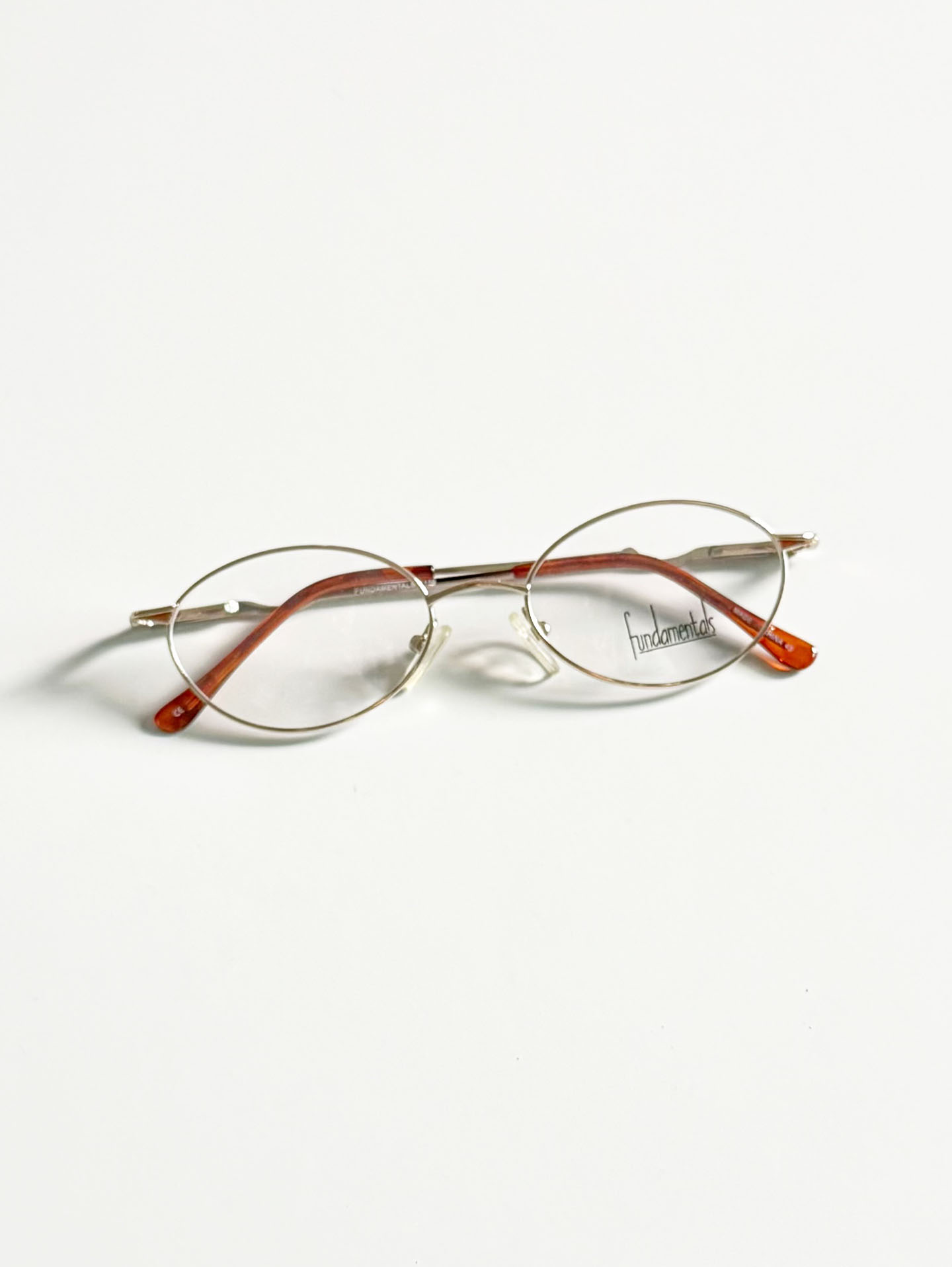 Fundamentals Gold Slim Oval Metal Frame Glasses