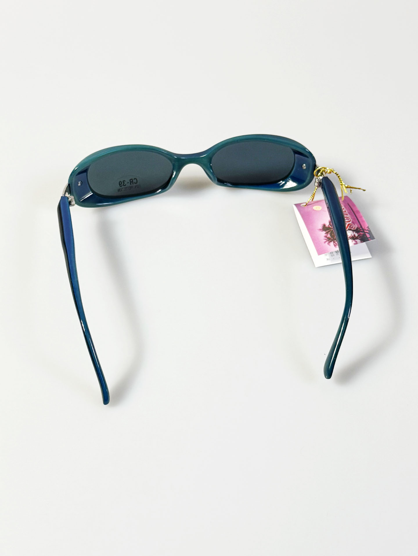 90's SOLAR Glossy Black Oval Frame Sunglasses
