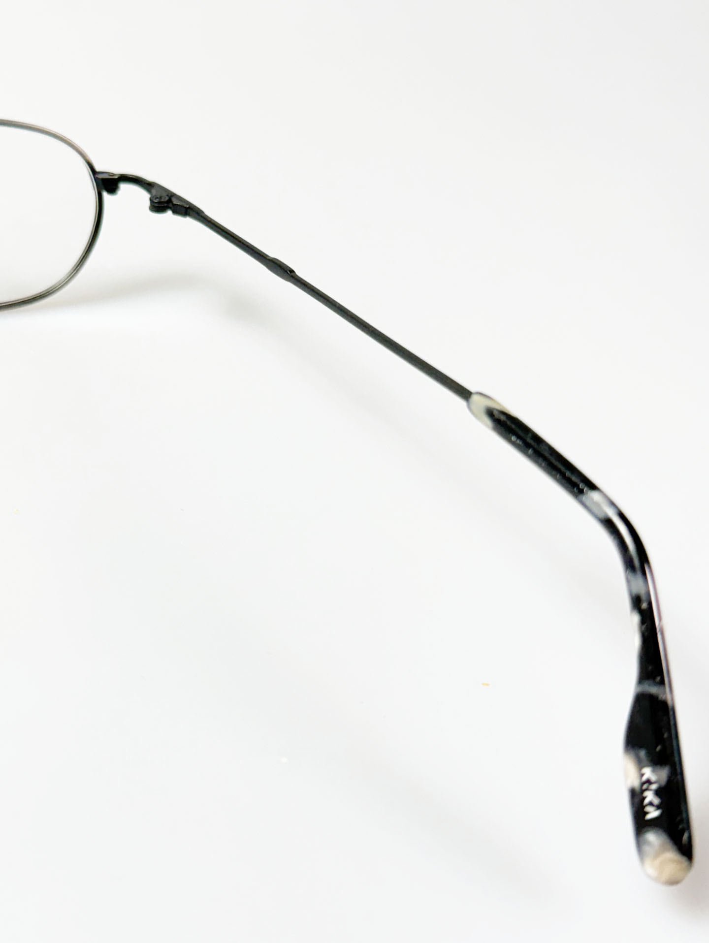 90's K!KA Matte Silver Grey Slim Square Metal Frame Glasses
