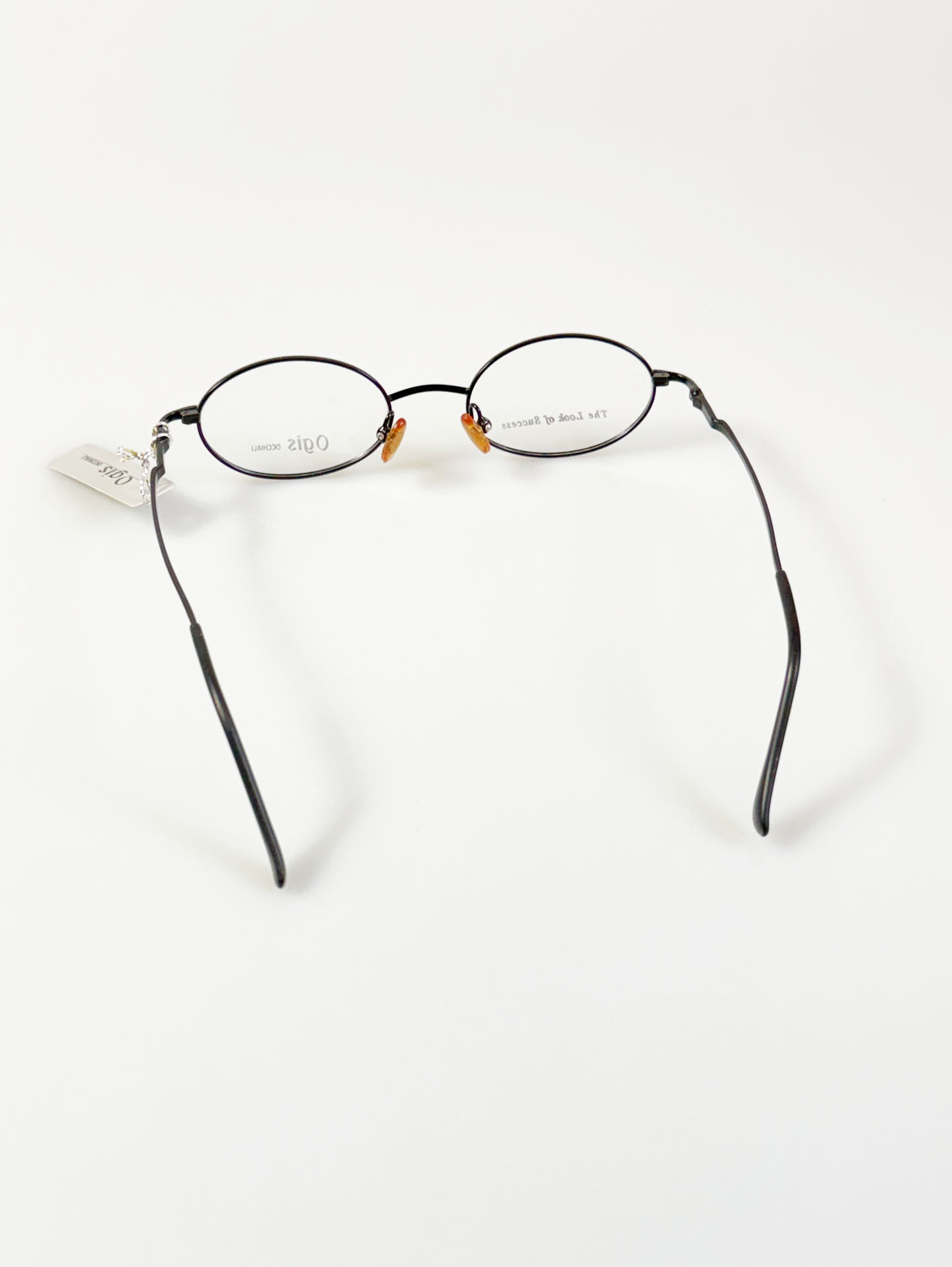 OGIS Black & Gold Slim Oval Metal Frame Glasses
