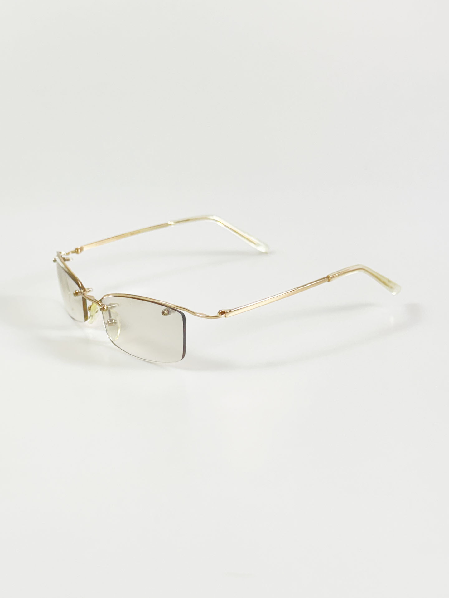 CAPRIO Rimless Square Gold Metal Tinted Sunglasses
