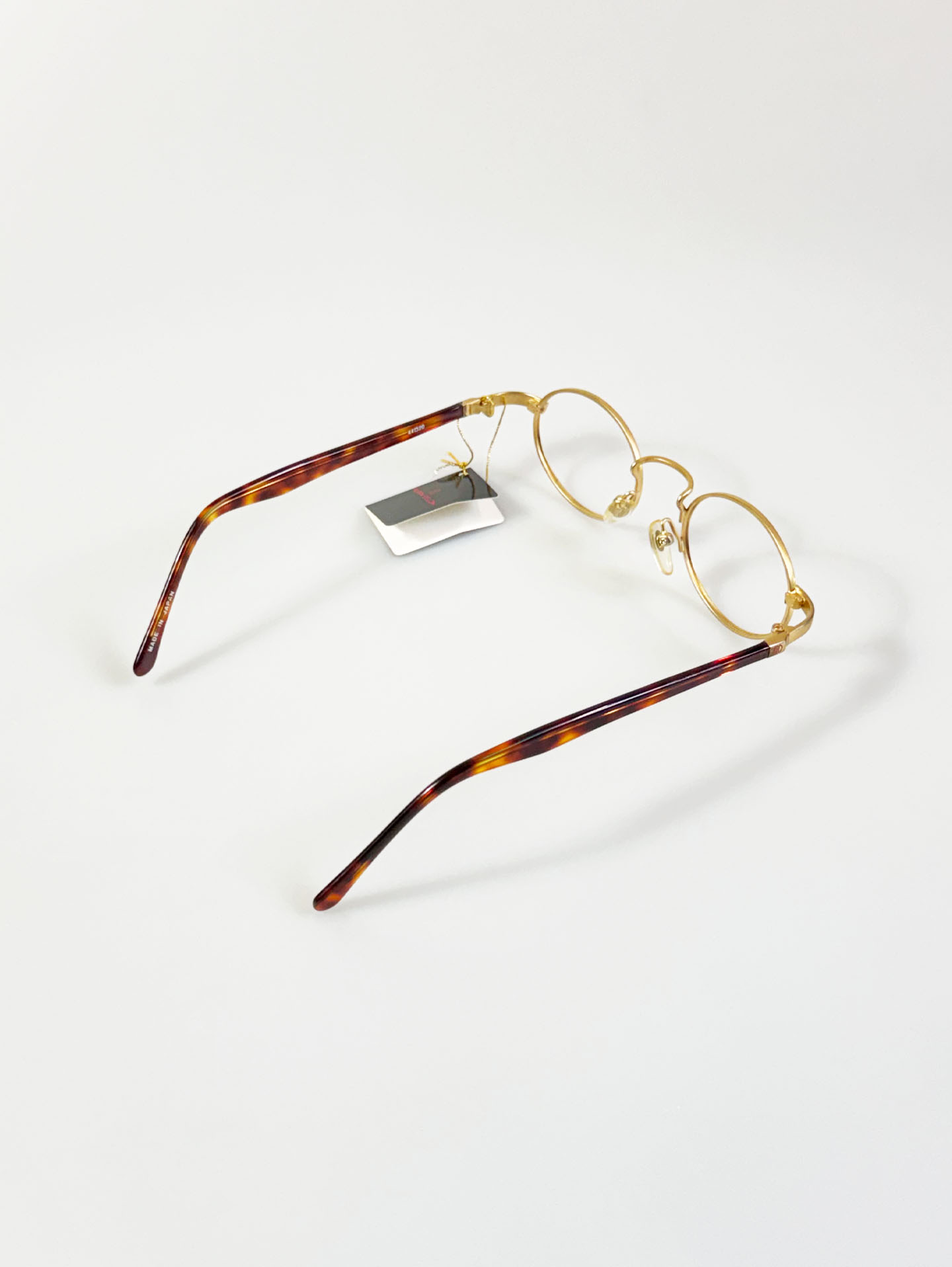 90's ALAIN DELON Gold Slim Oval Metal Frame Glasses