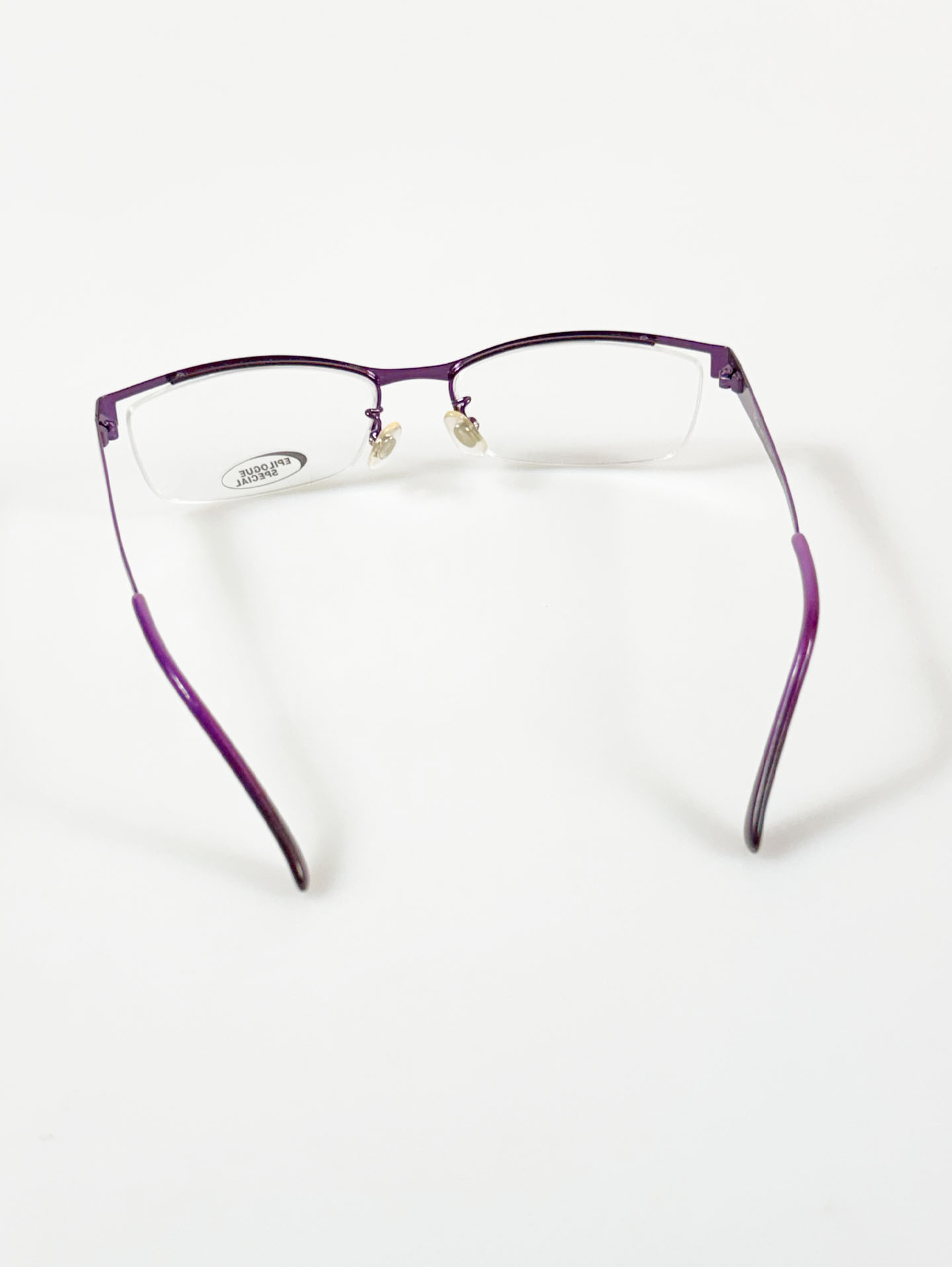EPILOGUE Purple Semi-Rimless Square Metal Frame Glasses