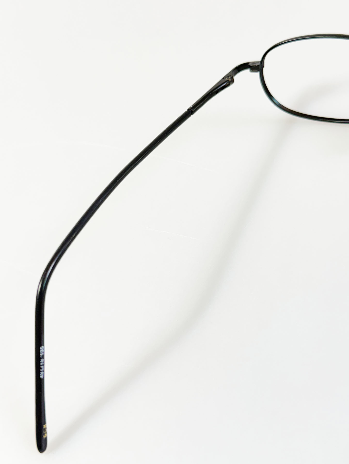 90's RUCHIANO Black Slim Oval Metal Frame Glasses