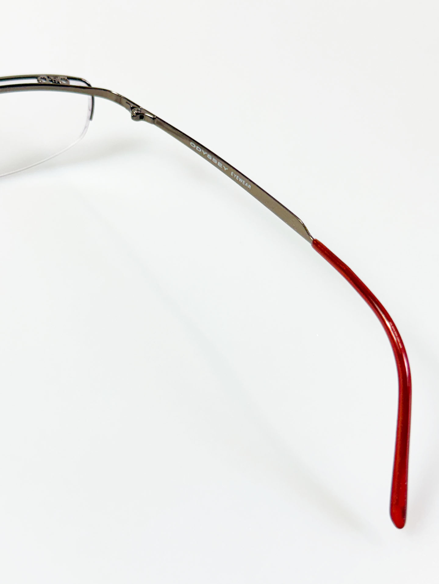 ODYSSEY Red&Silver Half Rim Square Metal Frame Glasses