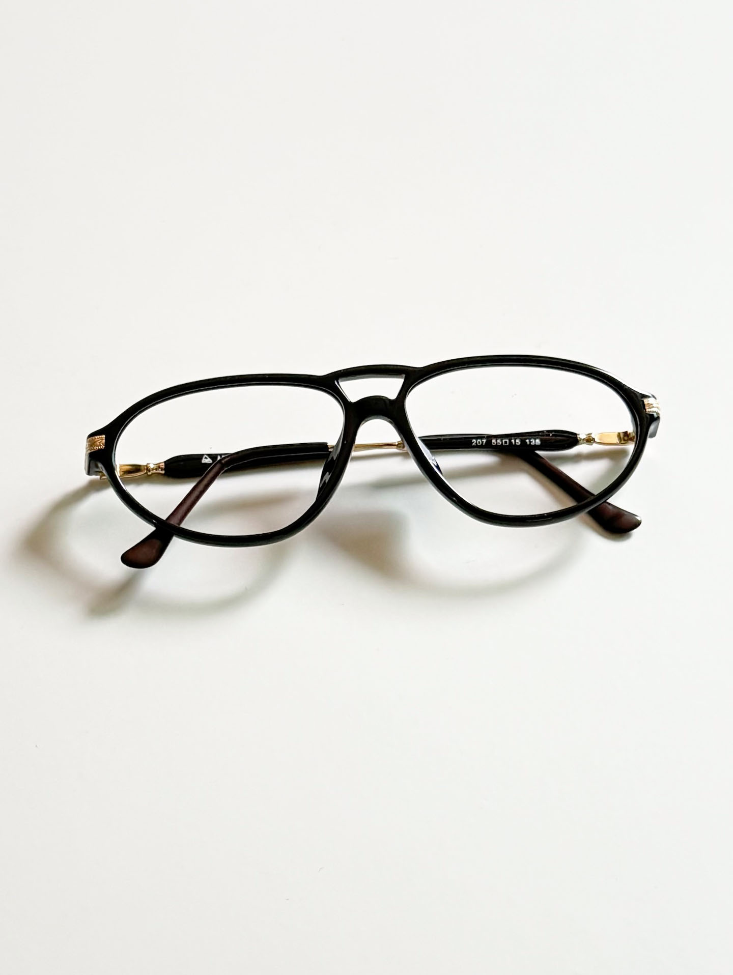 90's ALBATROSS Black Boeing Combination Horn-Rim Frame Glasses
