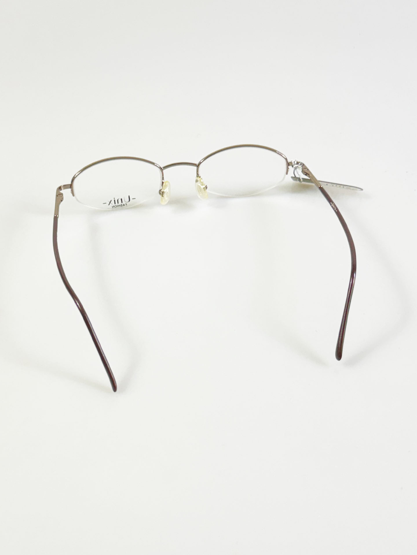 UNIX Silver Gold Oval Half-Rim Metal Glasses