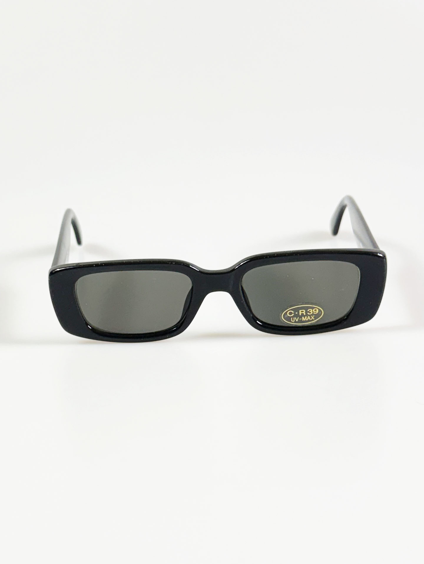 90's CITY POLICE Black Bold Square Acetate Sunglasses