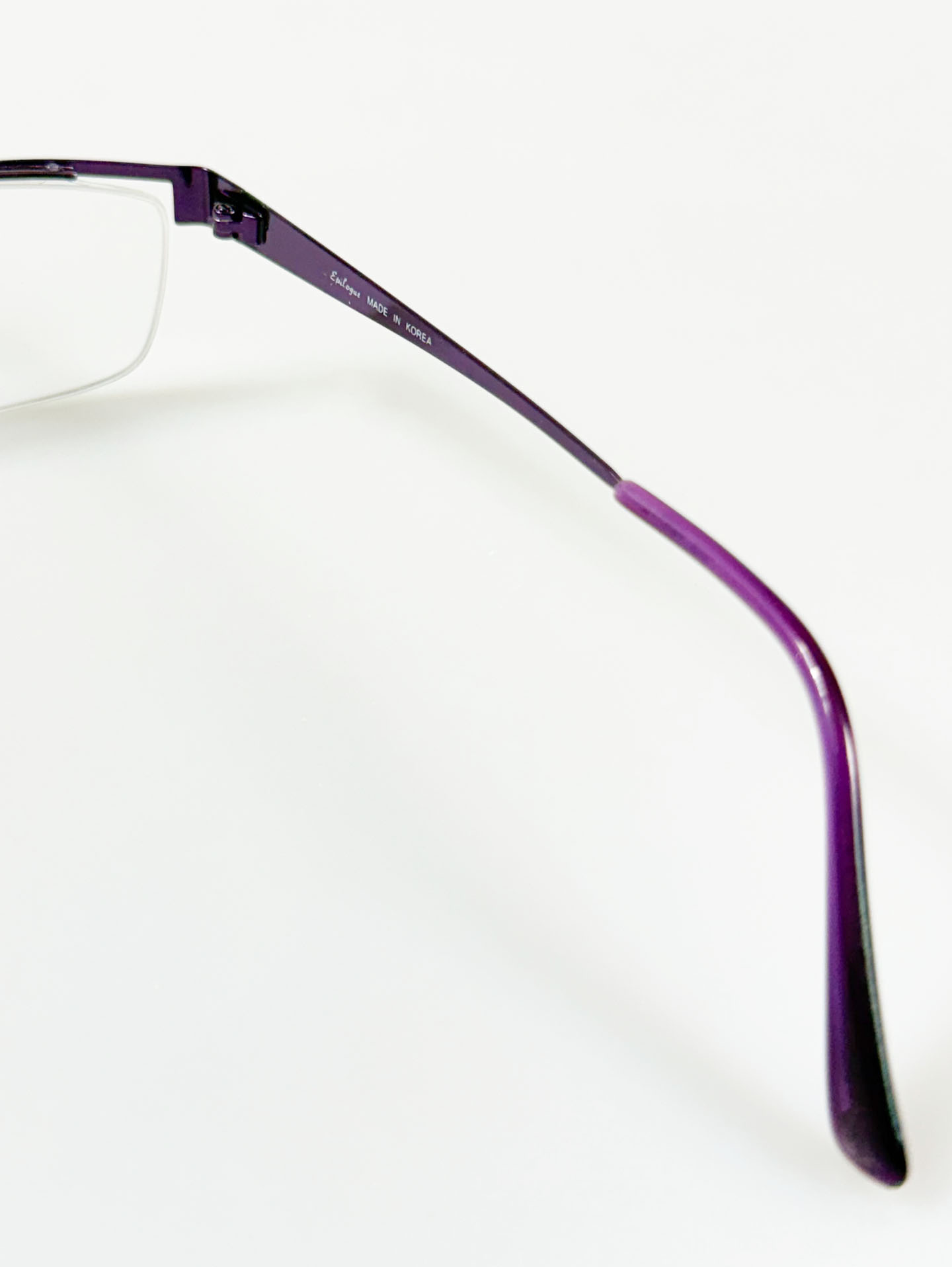 EPILOGUE Purple Semi-Rimless Square Metal Frame Glasses