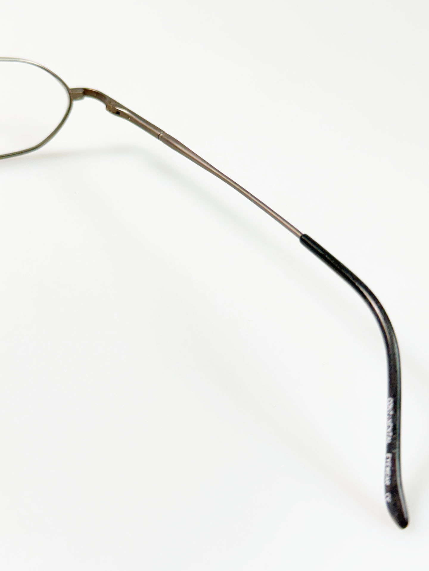 ZENITH Matte Silver Gray Slim Oval Metal Frame Glasses