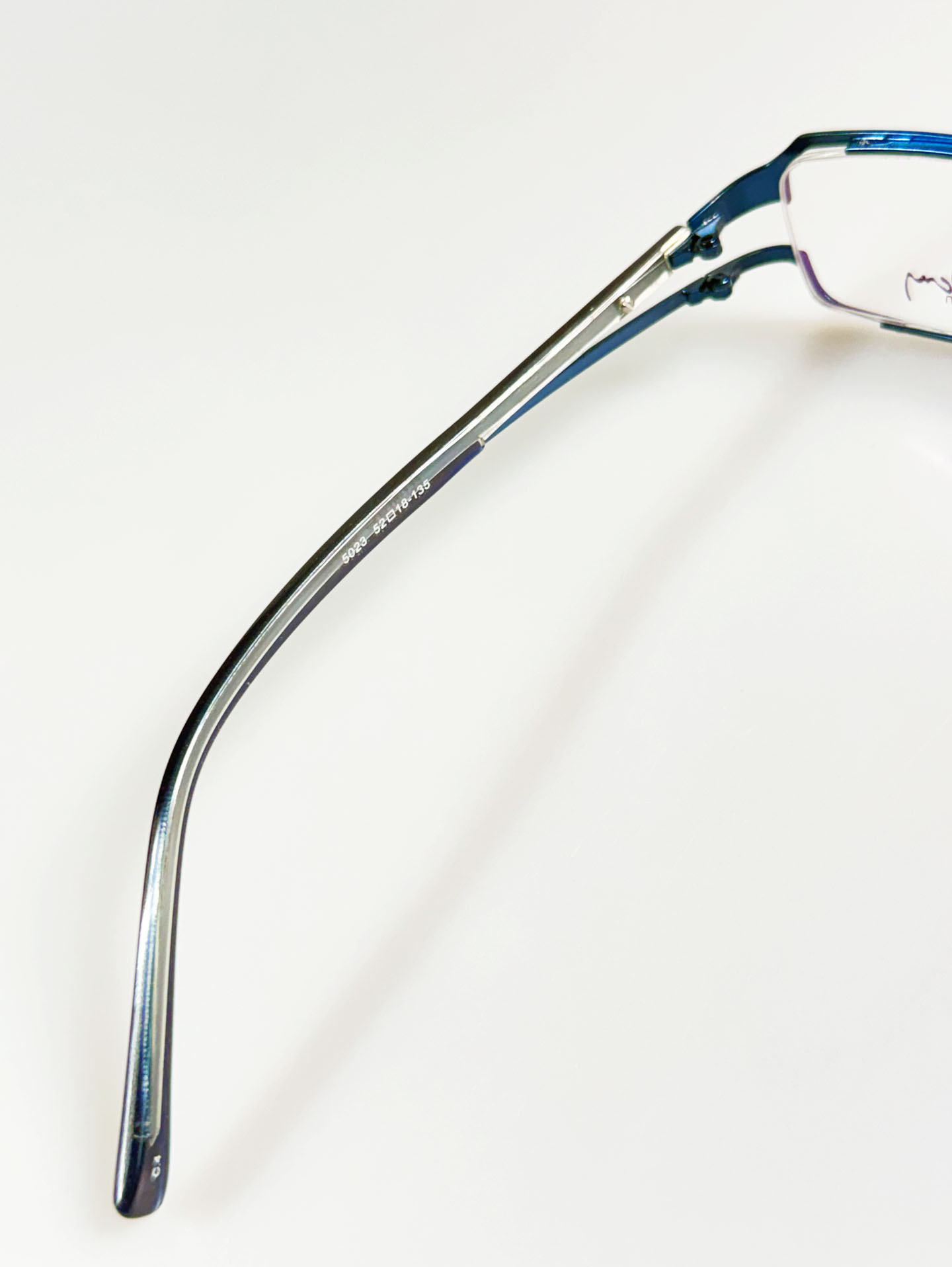 Milanday Collection Blue Slim Square Metal Frame Glasses