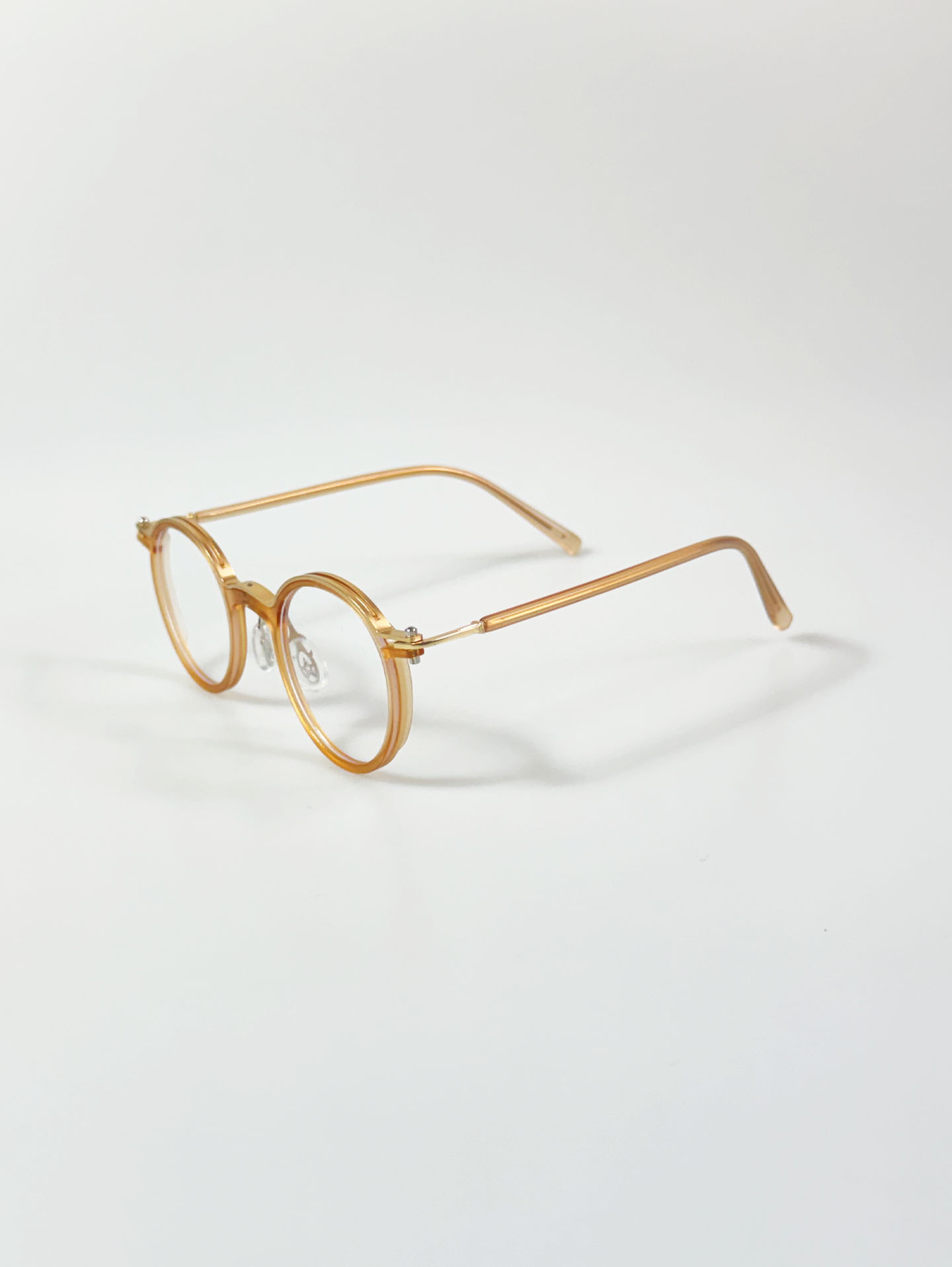 Classic Round Brown Combo Frame Glasses