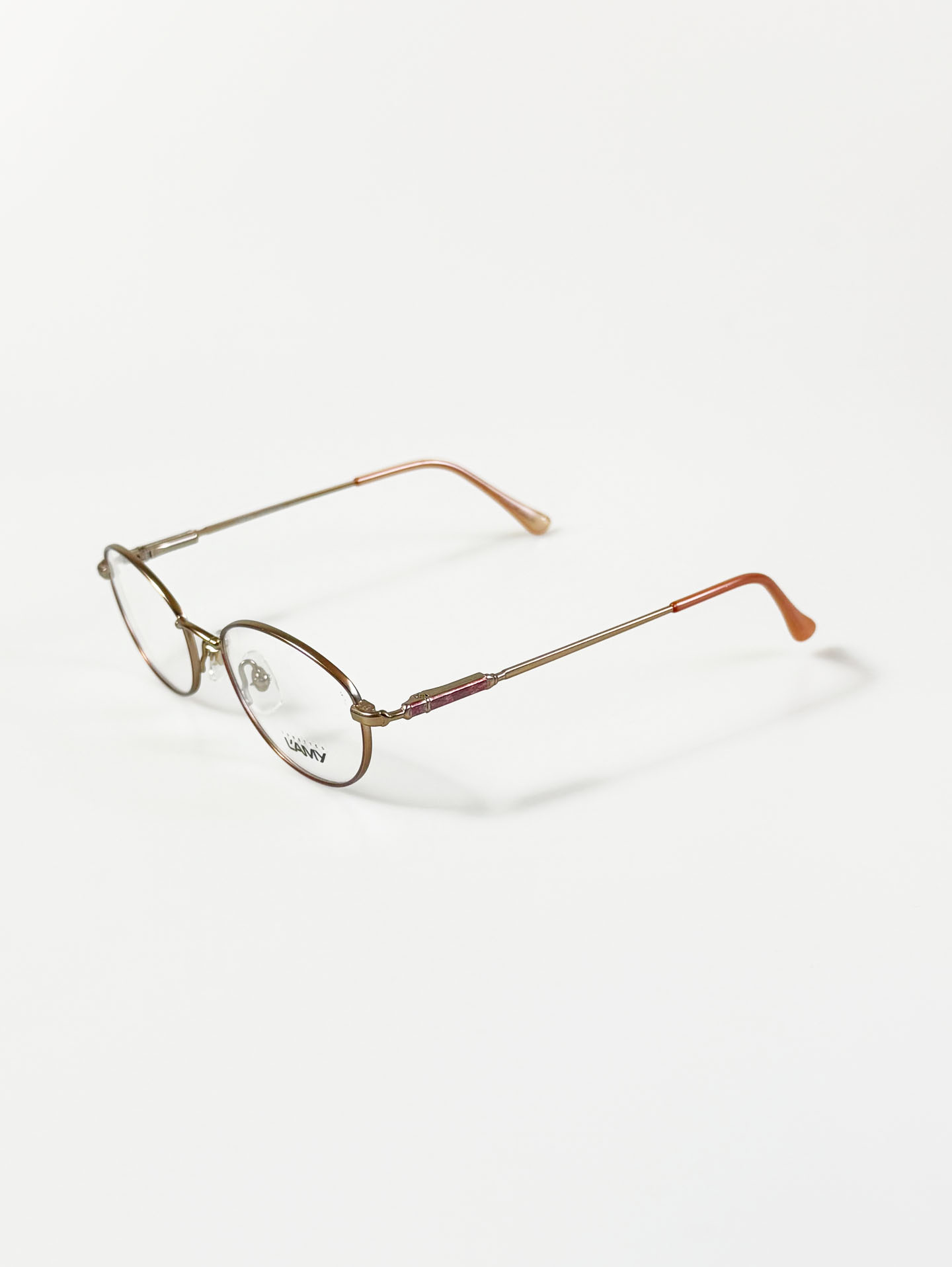 LAMY Bronze Gold Slim Oval Metal Frame Glasses