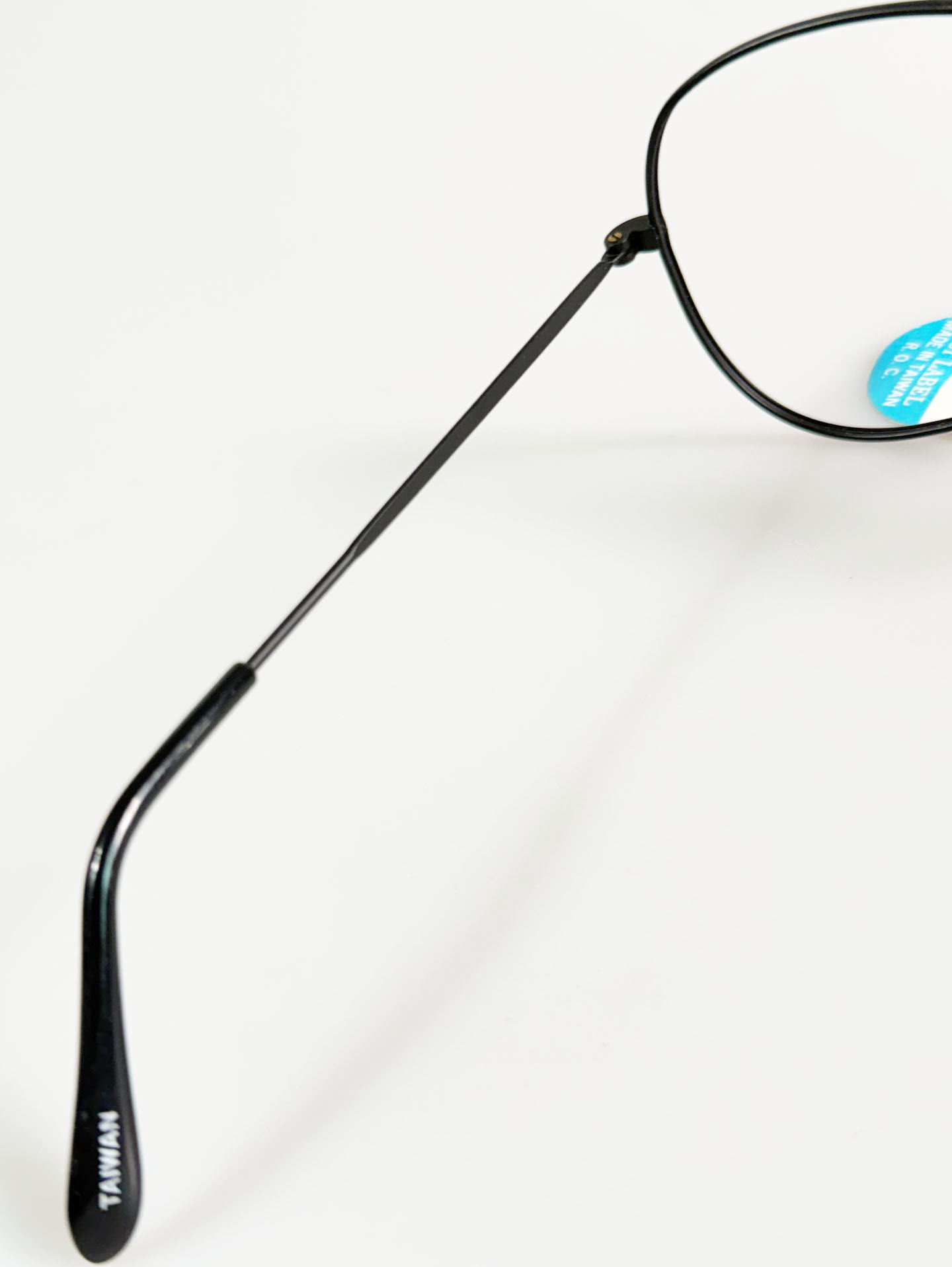 90's PROVISION Black Double-Bridge Aviator Metal Glasses