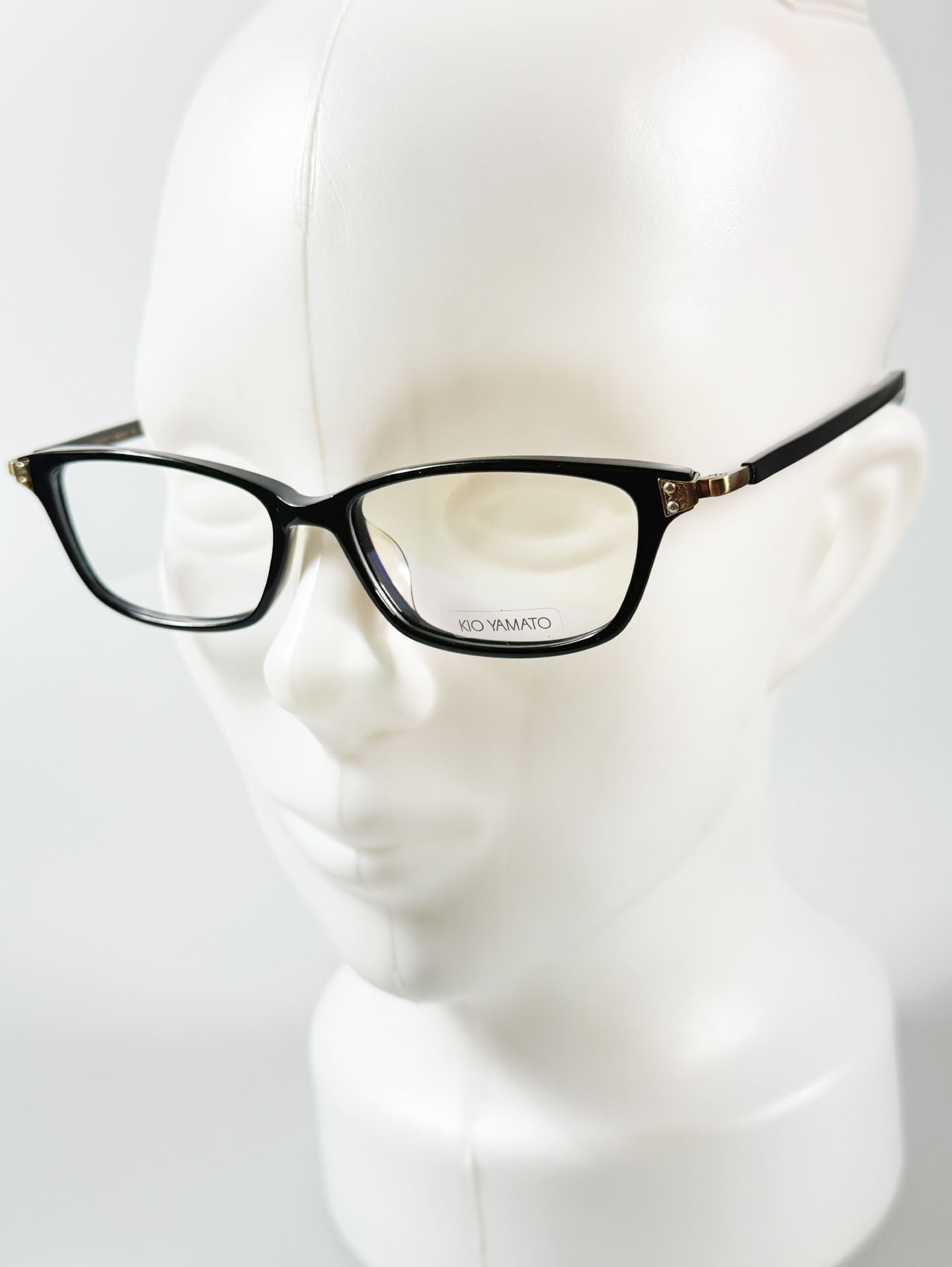 KIO YAMATO Black Square Combination Horn-Rim Glasses