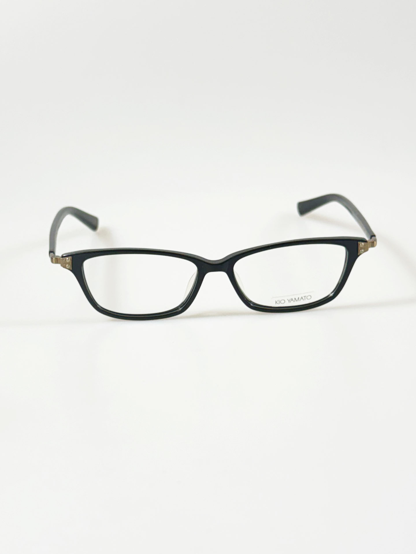 KIO YAMATO Black Square Combination Horn-Rim Glasses