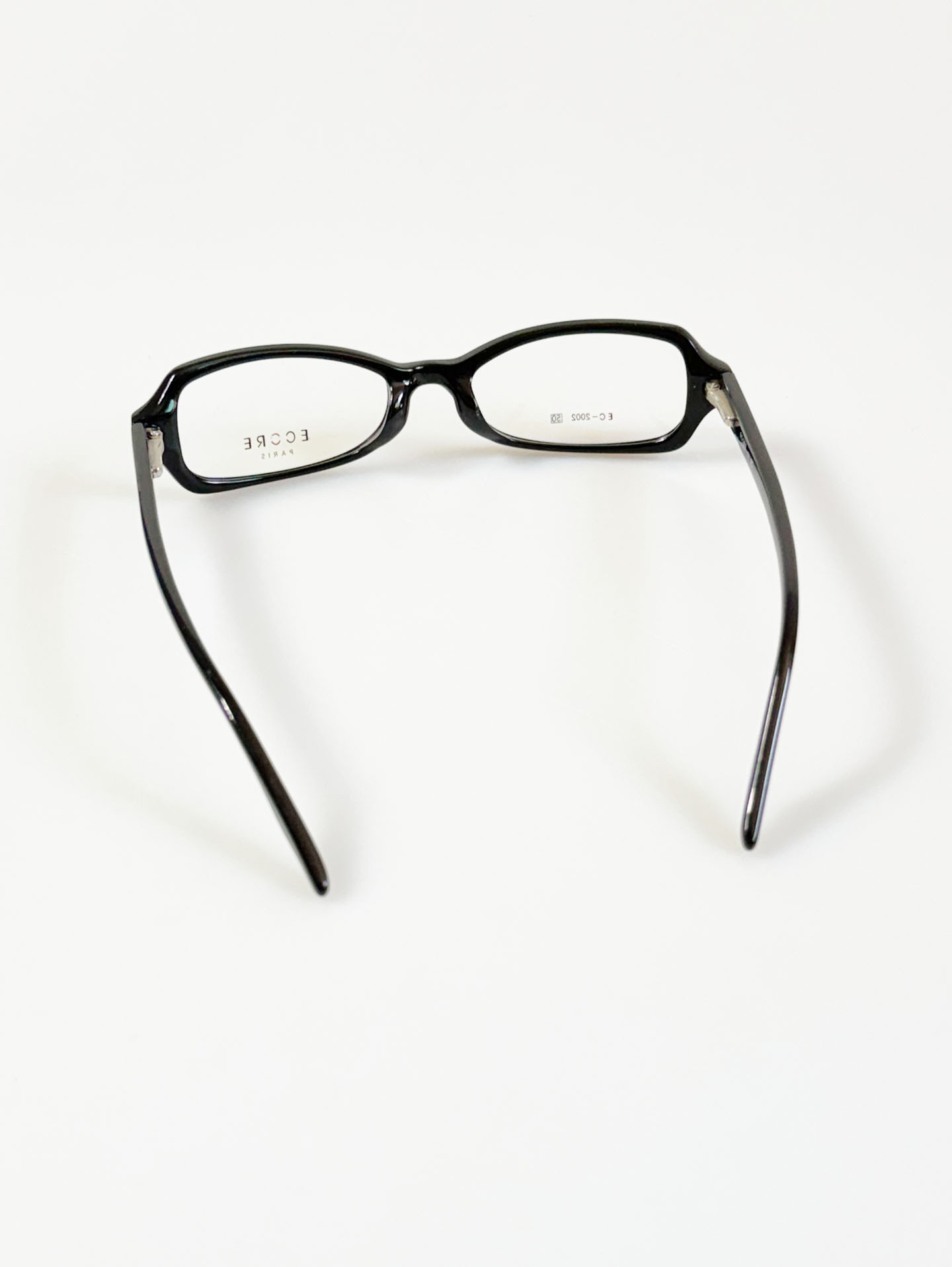 ECORE PARIS Black Slim Square Horn-Rim Glasses
