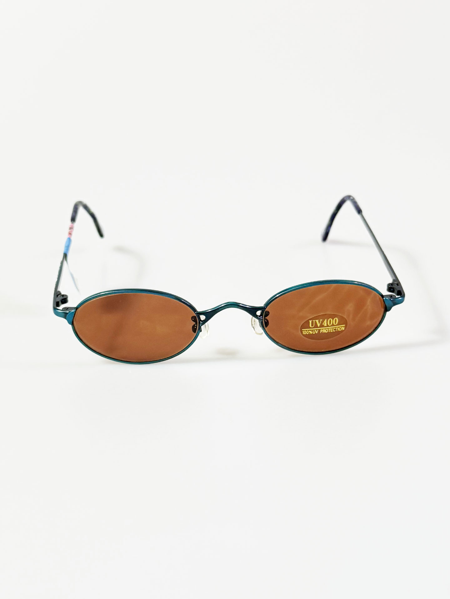 90's Christian Kevin Slim Oval Deep Blue Metal Frame Sunglasses