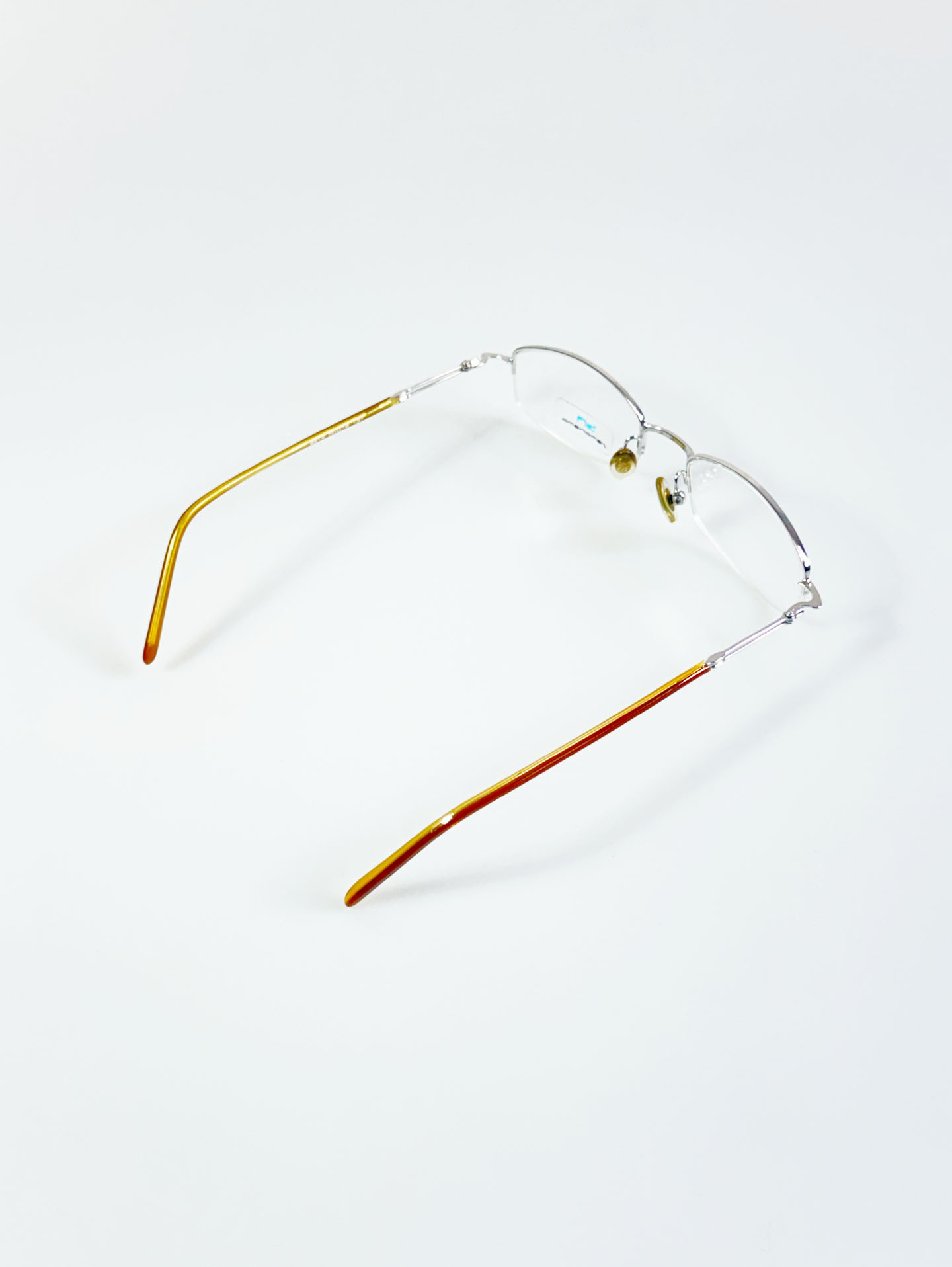 SEMONEMO Eyewear Silver Square Half-Rim Metal Glasses