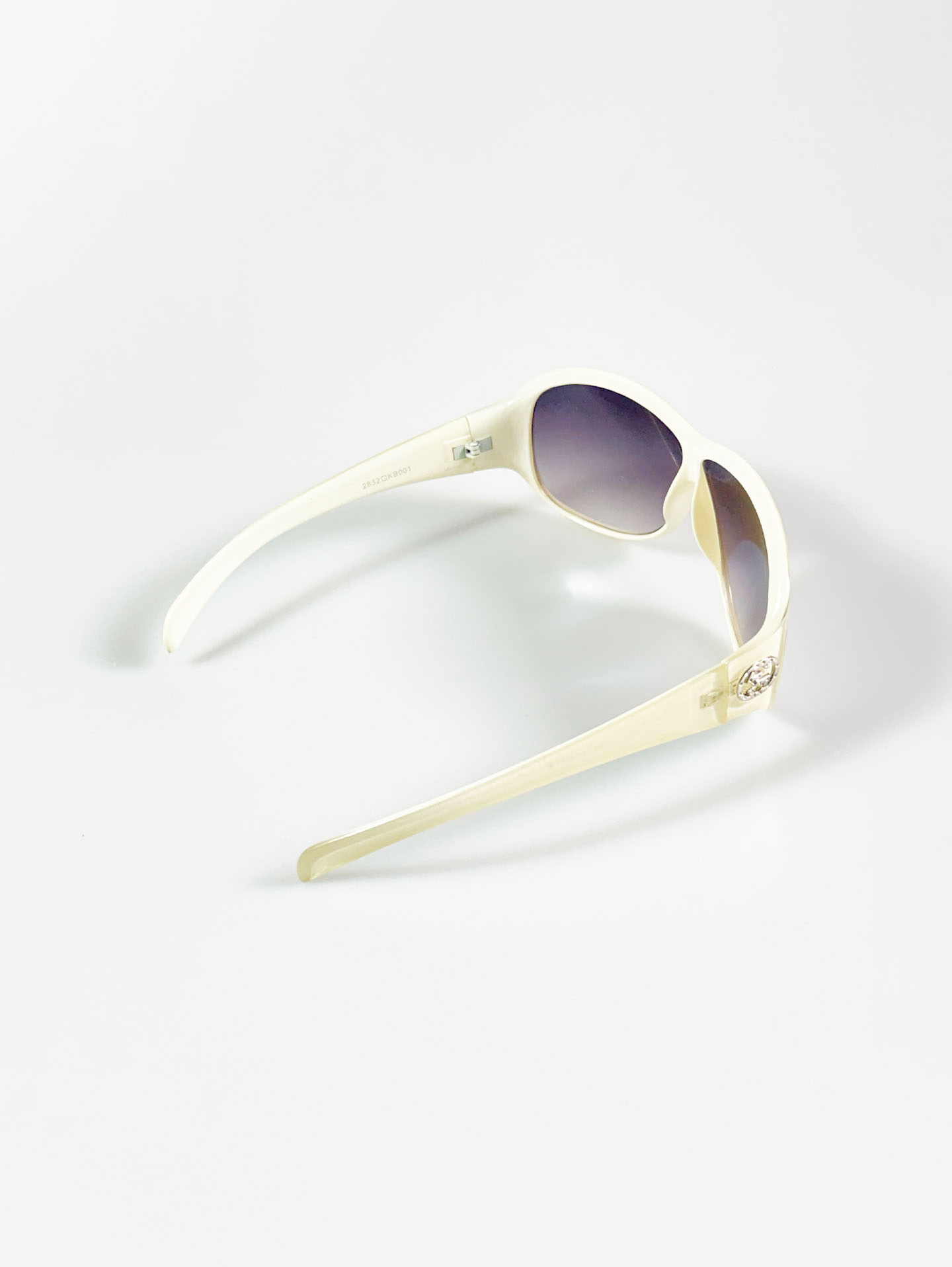Ivory Oversized Square Wraparound Sunglasses