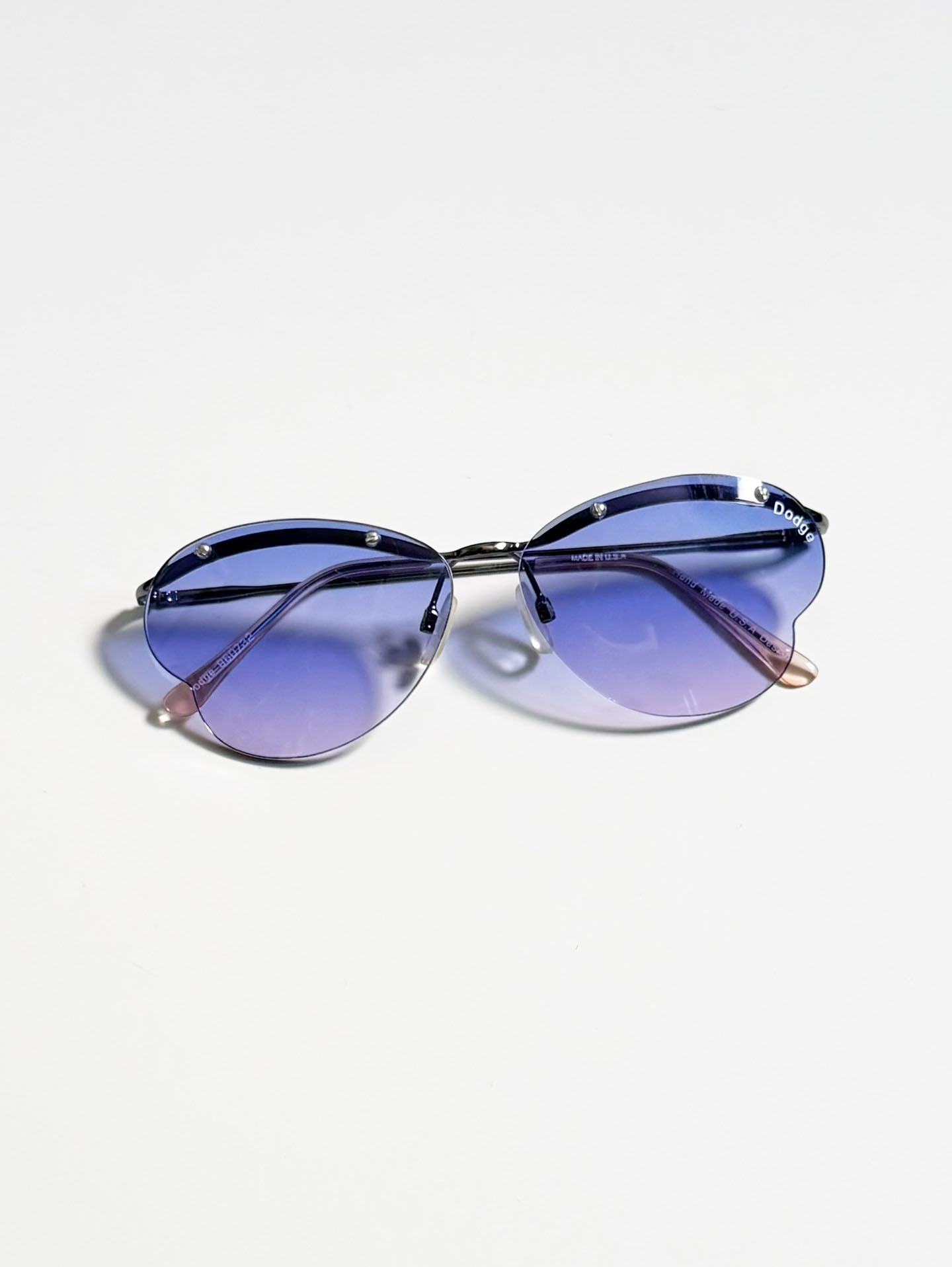 90's DODGE Rimless Butterfly Metal Tint Sunglasses