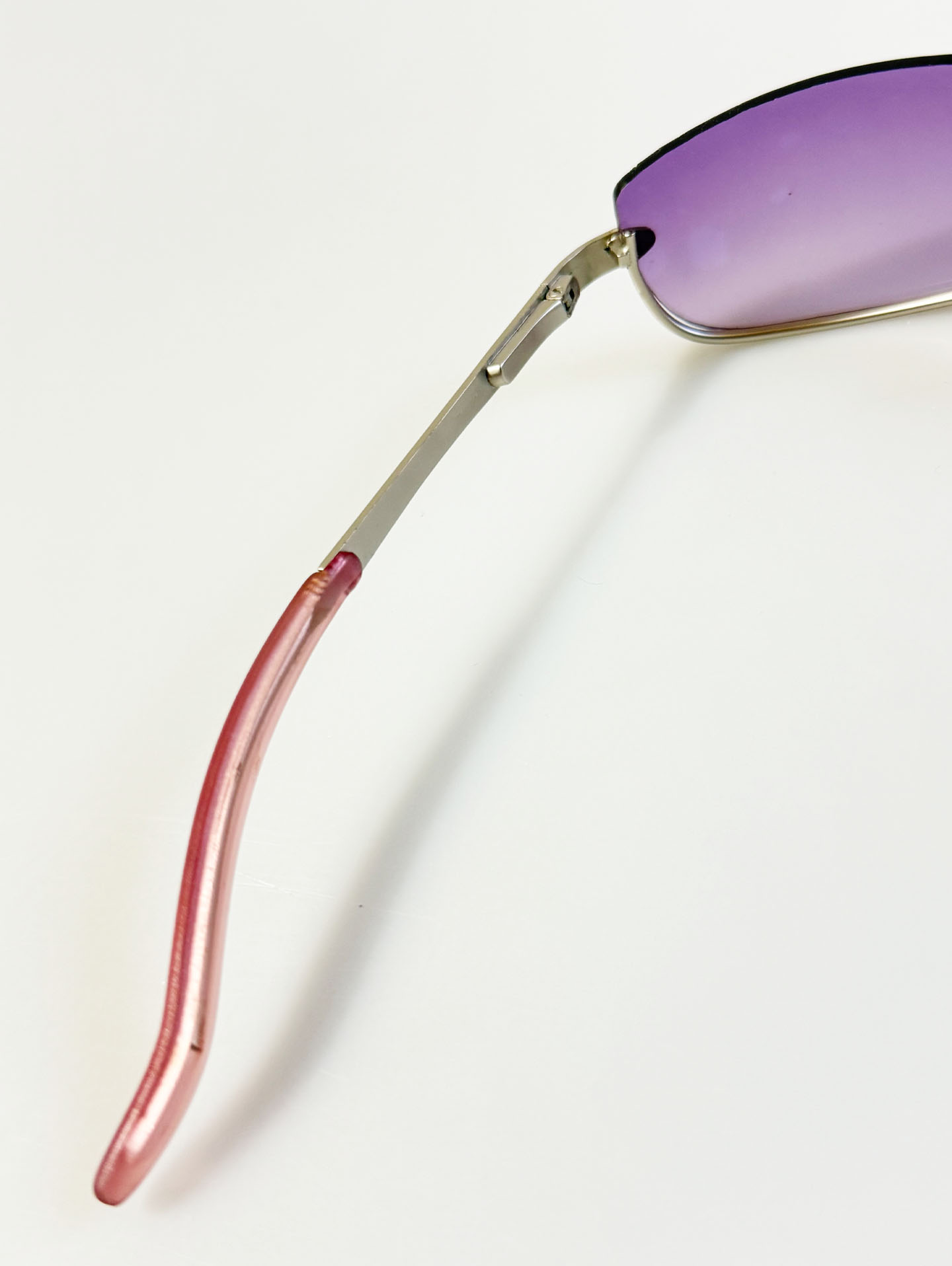 Silver Rimless Square Metal Tint Sunglasses